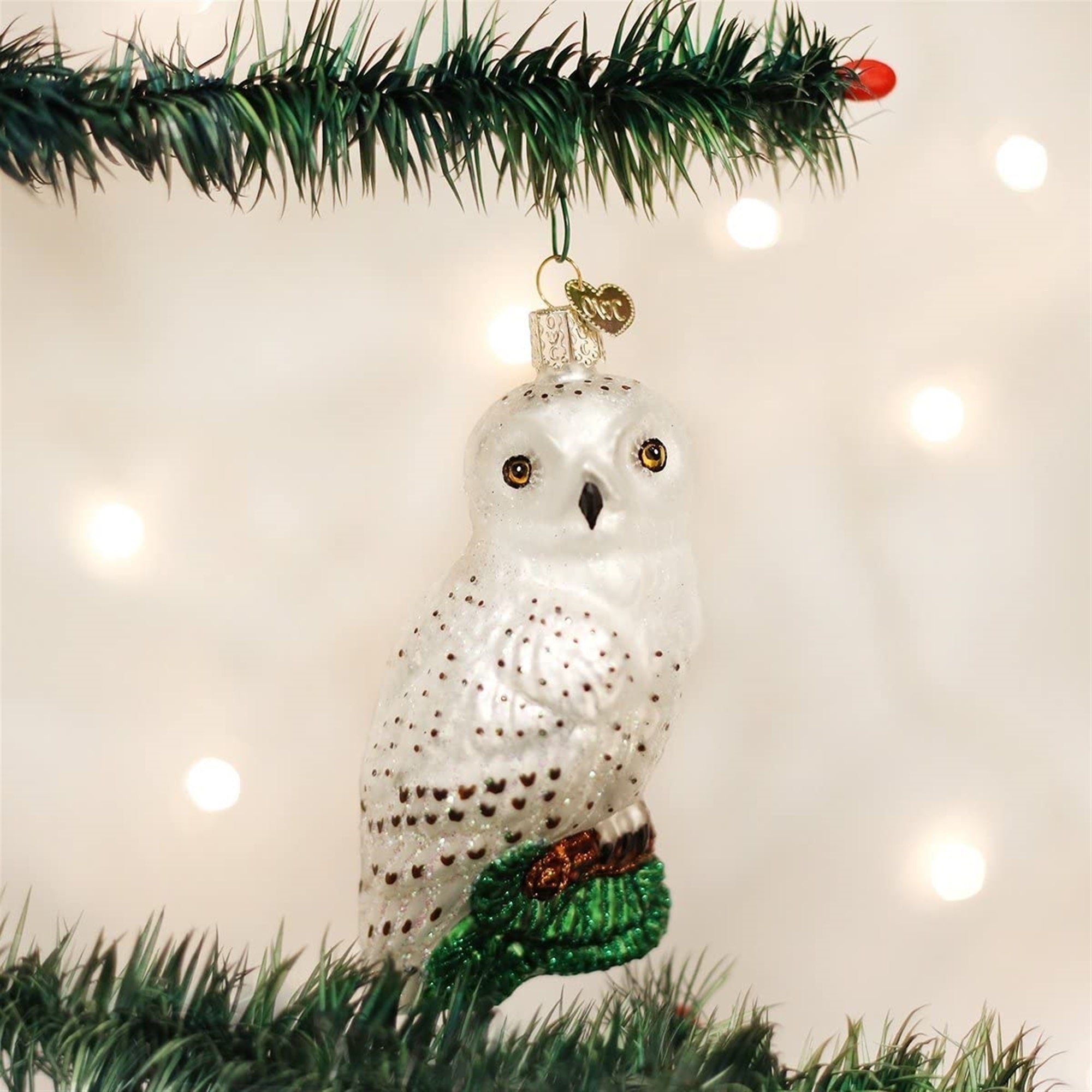 Old World Christmas Blown Glass Ornament for Christmas Tree, Great White Owl