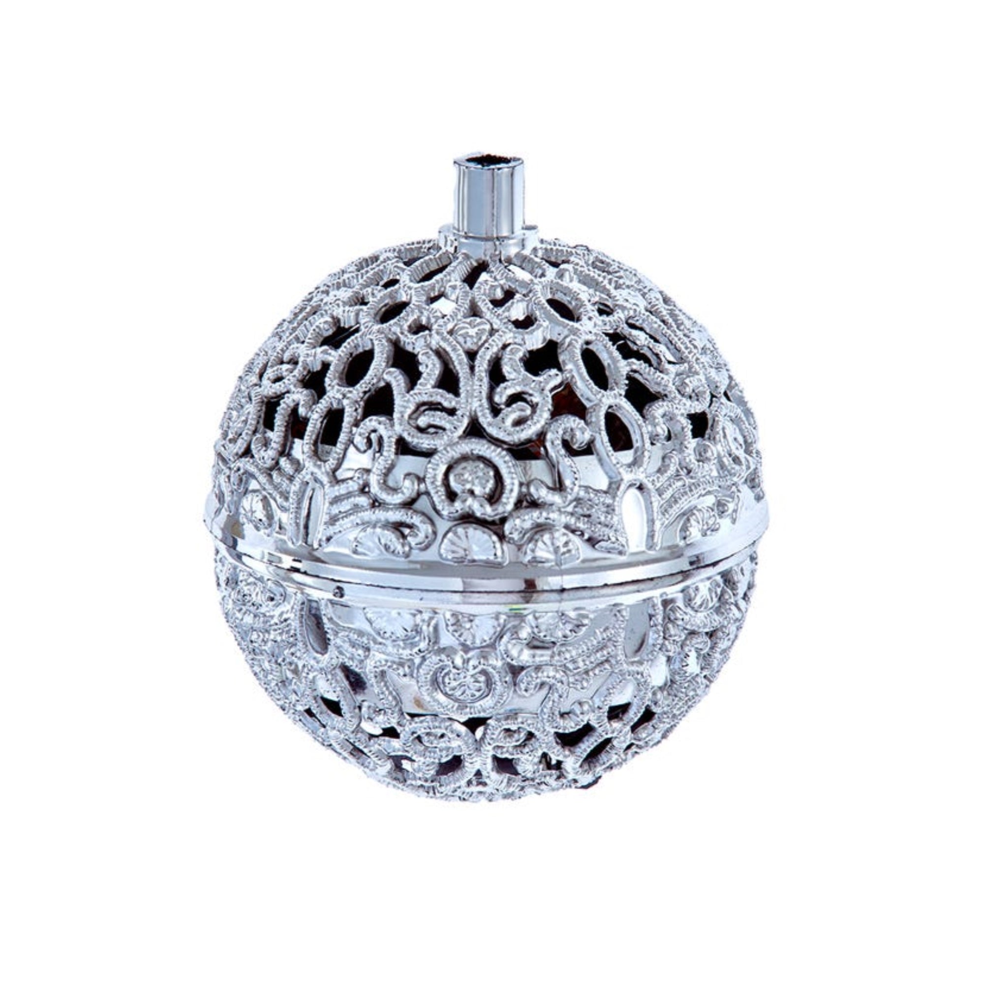 Kurt Adler Hanging Ball Ornament with Motion Sensor and Bird Chirping Sound, Silver, 3"