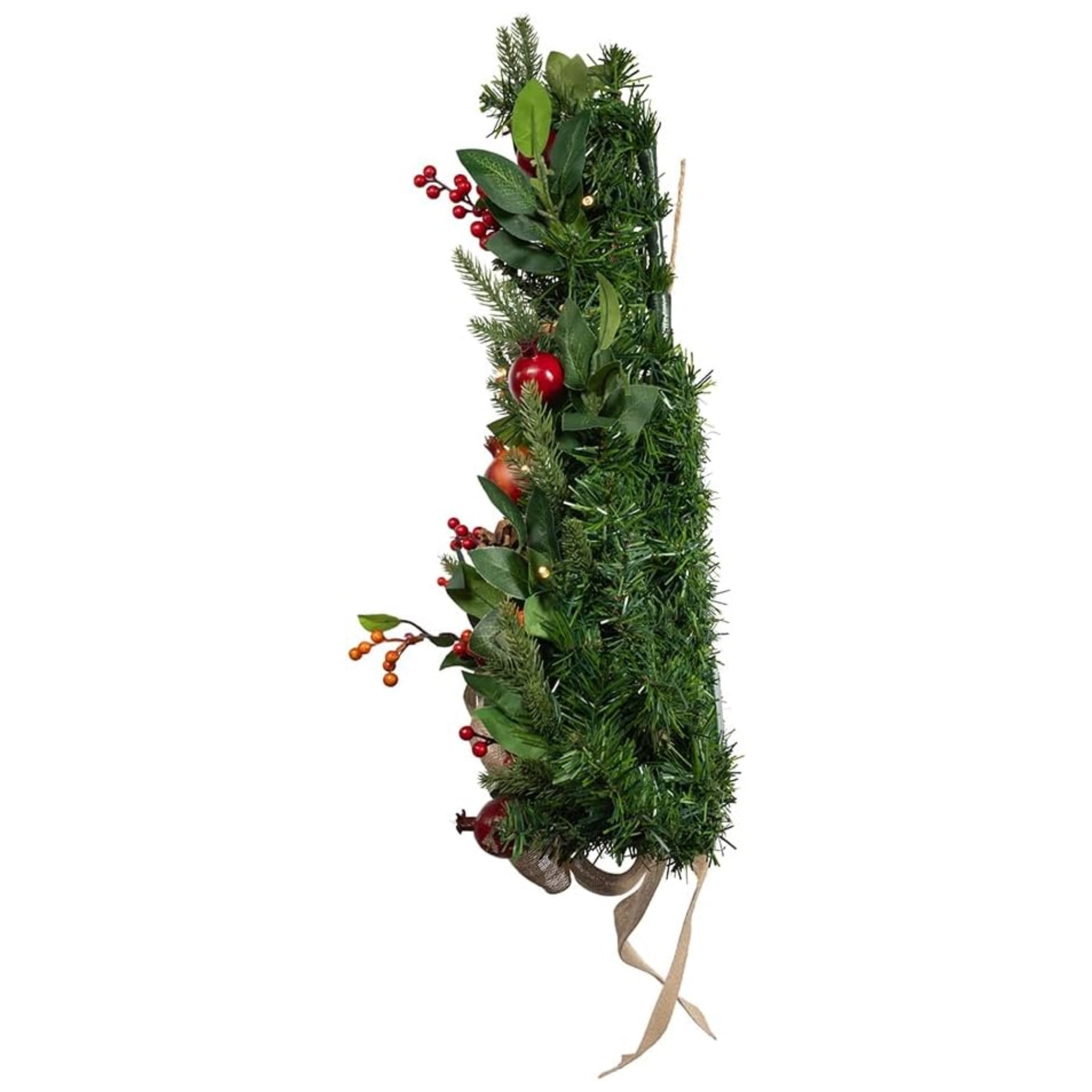 Kurt Adler Pre-Lit Battery Operated Berries & Pomegranate Wall Tree, 22in