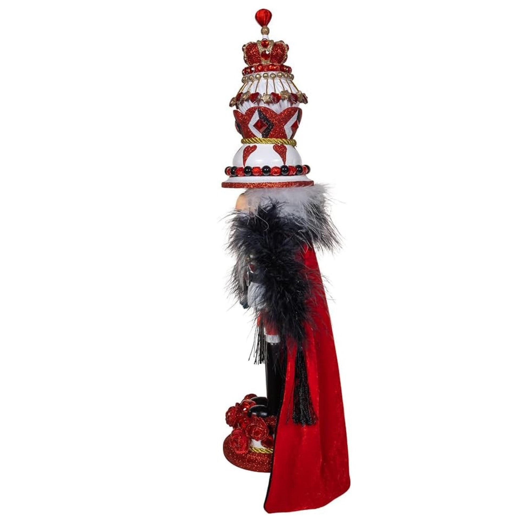 Kurt Adler Wooden Hollywood Nutcracker Collection, King Of Hearts with Cape, 19in