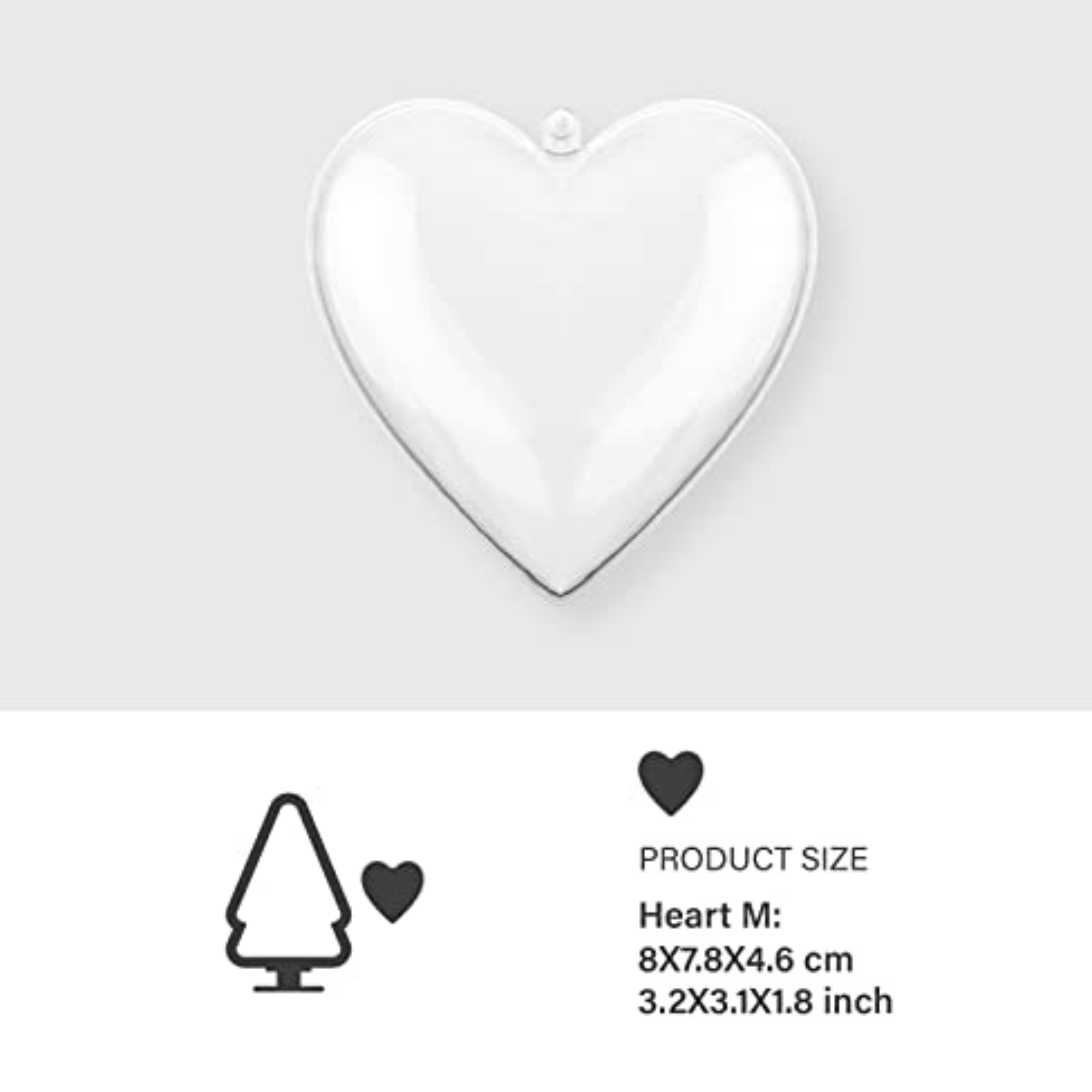 Tree Nest Bauble Plastic Heart Hanging Christmas Tree Ornament, Clear