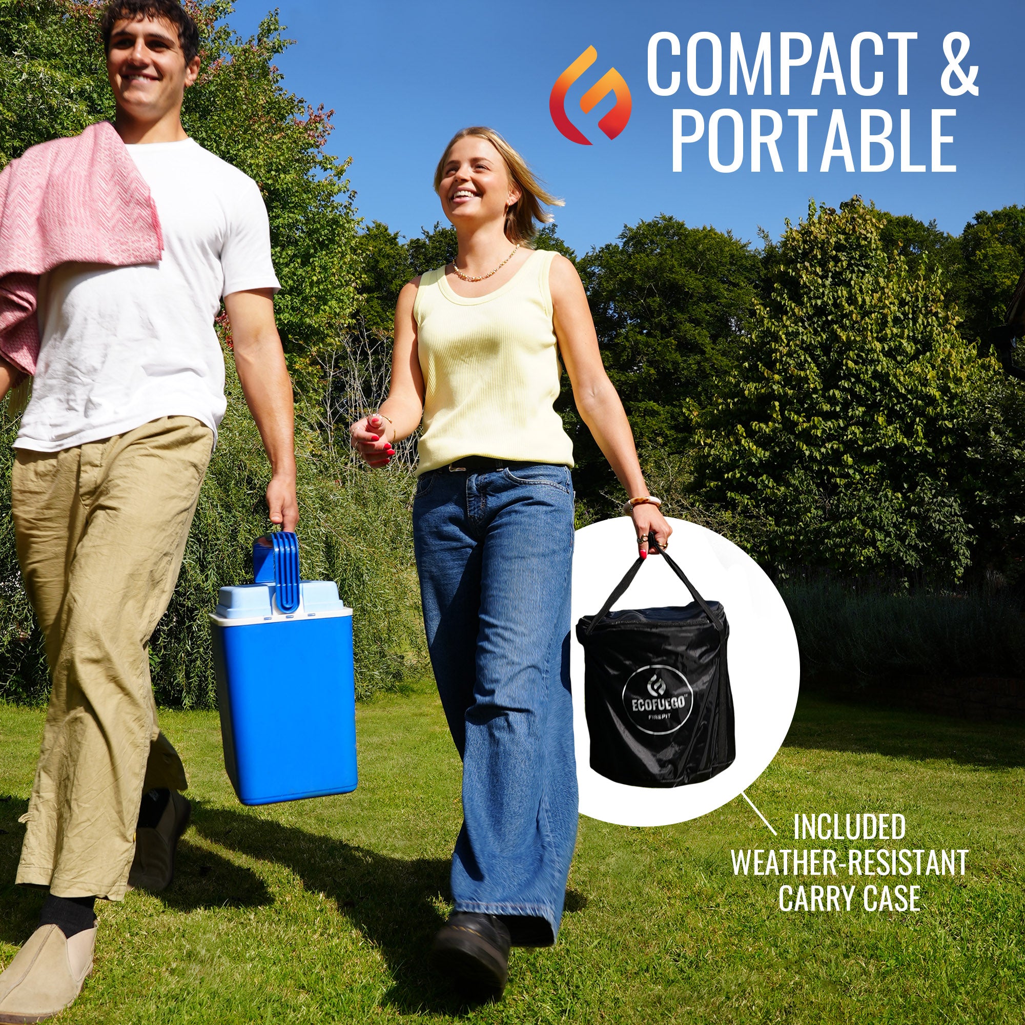 El Campo Portable Wax-Burning Fire Pit – Clean-Burning, No-Wood Fuel with 8-Hour Wax Refill – Compact and Durable for Camping, Travel, and Outdoor Use