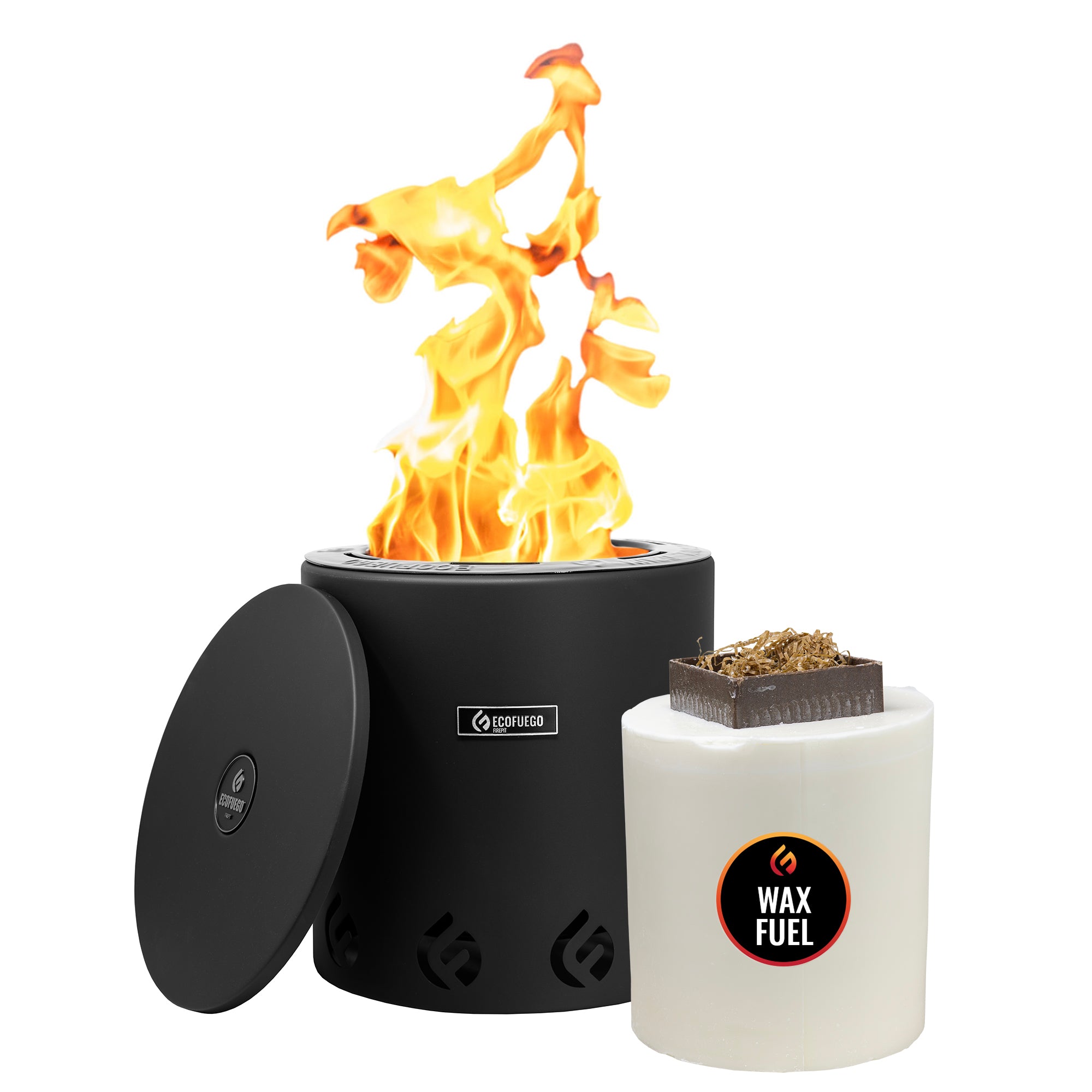 El Campo Portable Wax-Burning Fire Pit – Clean-Burning, No-Wood Fuel with 8-Hour Wax Refill – Compact and Durable for Camping, Travel, and Outdoor Use