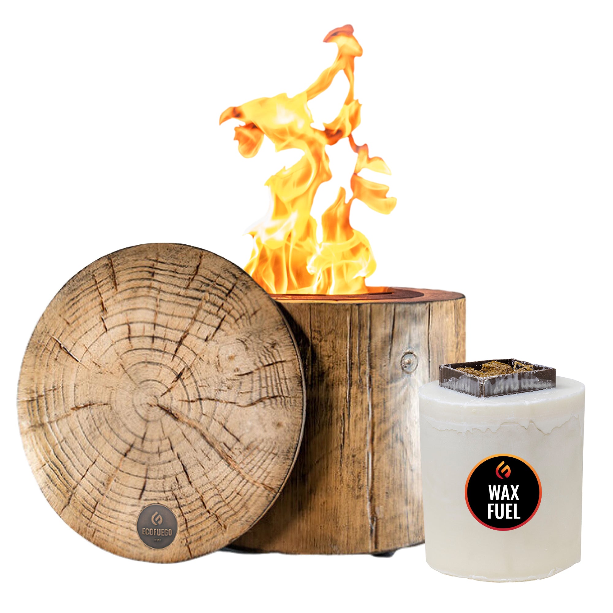 El Fuego Portable Wax Burning Fire Pit - Easy Start, Clean-Burning, No Wood Smoke with 8-Hour Starter Wax Fuel for Interval Burning - Ideal for Patios, Camping and Outdoor Use