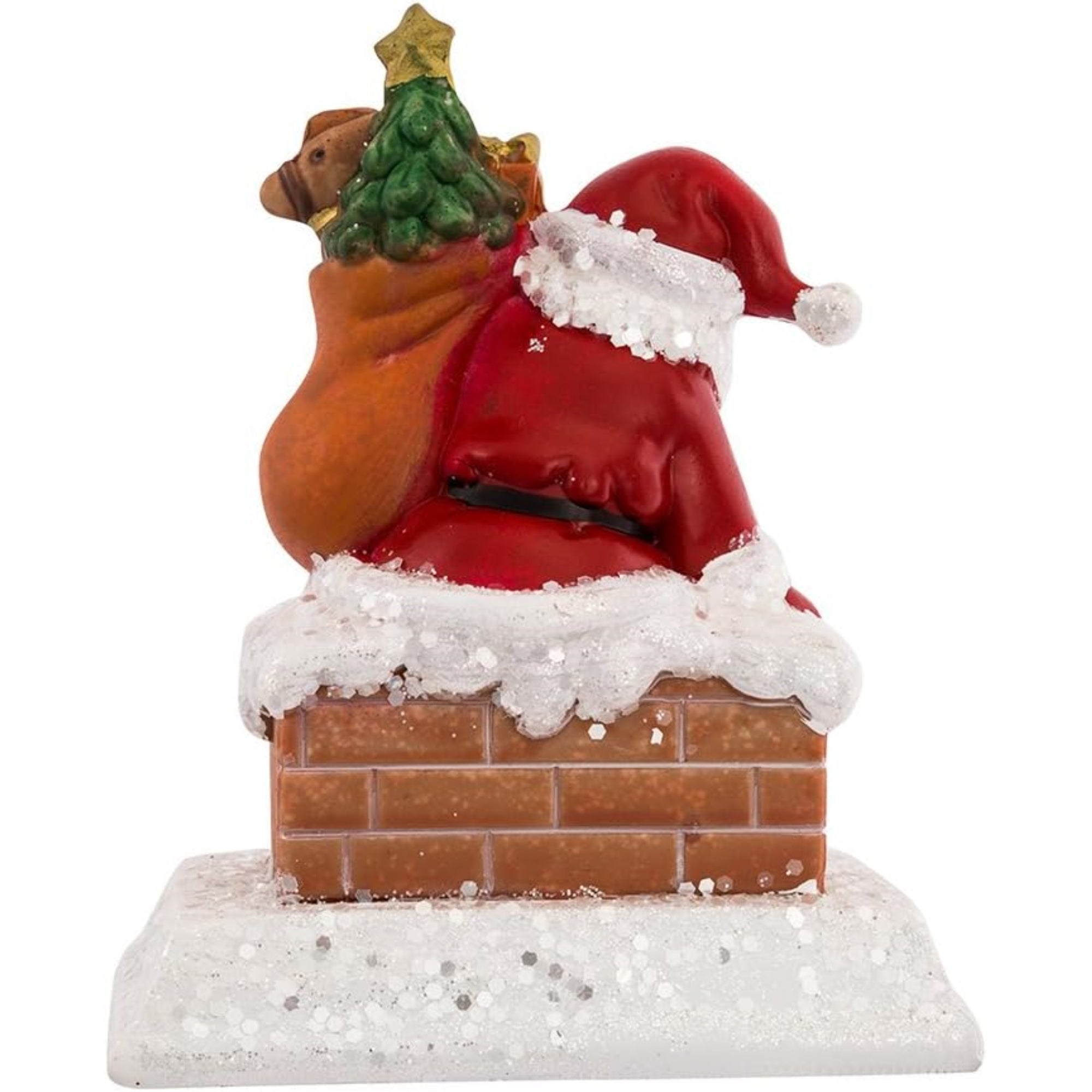 Kurt Adler Santa with Gift Box Stocking Hanger, 6.5in
