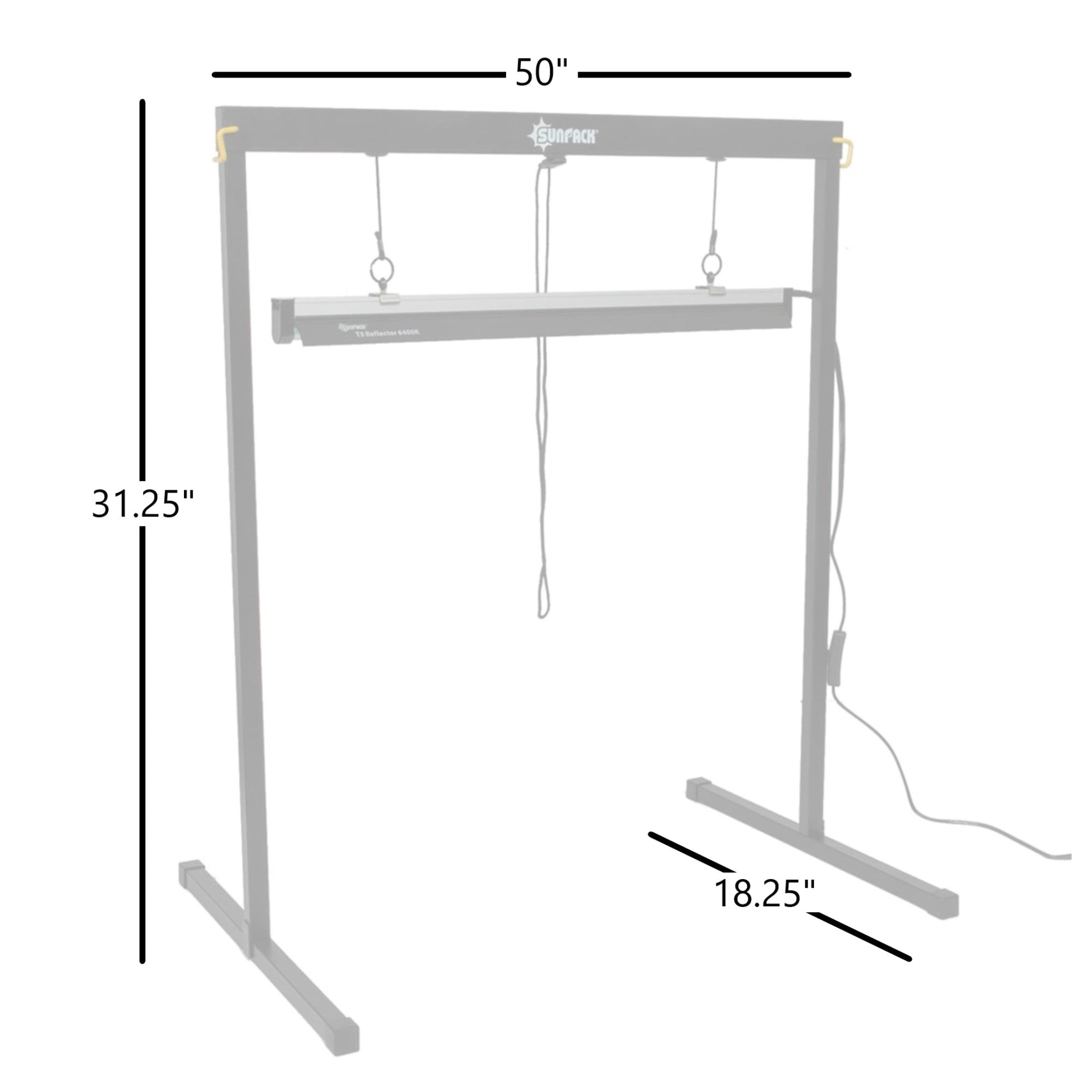 SUNPACK Metal Grow Light Stand with T5 Light System, 50"