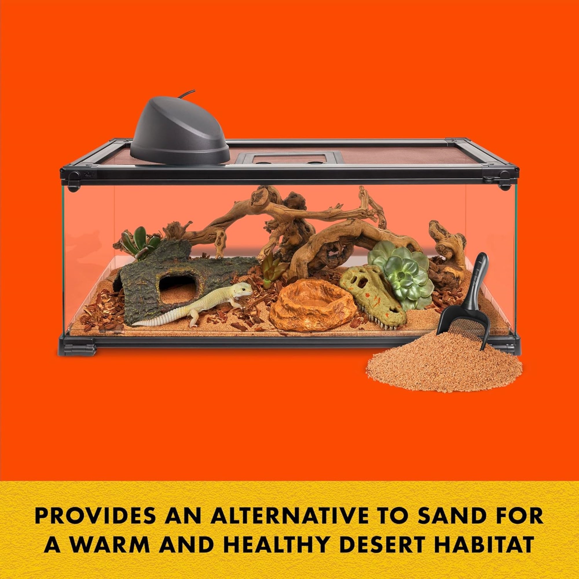 Zilla Desert Blend Substrate, Made with 100% English Walnut Shells, Ideal for Desert Reptiles, 10qt