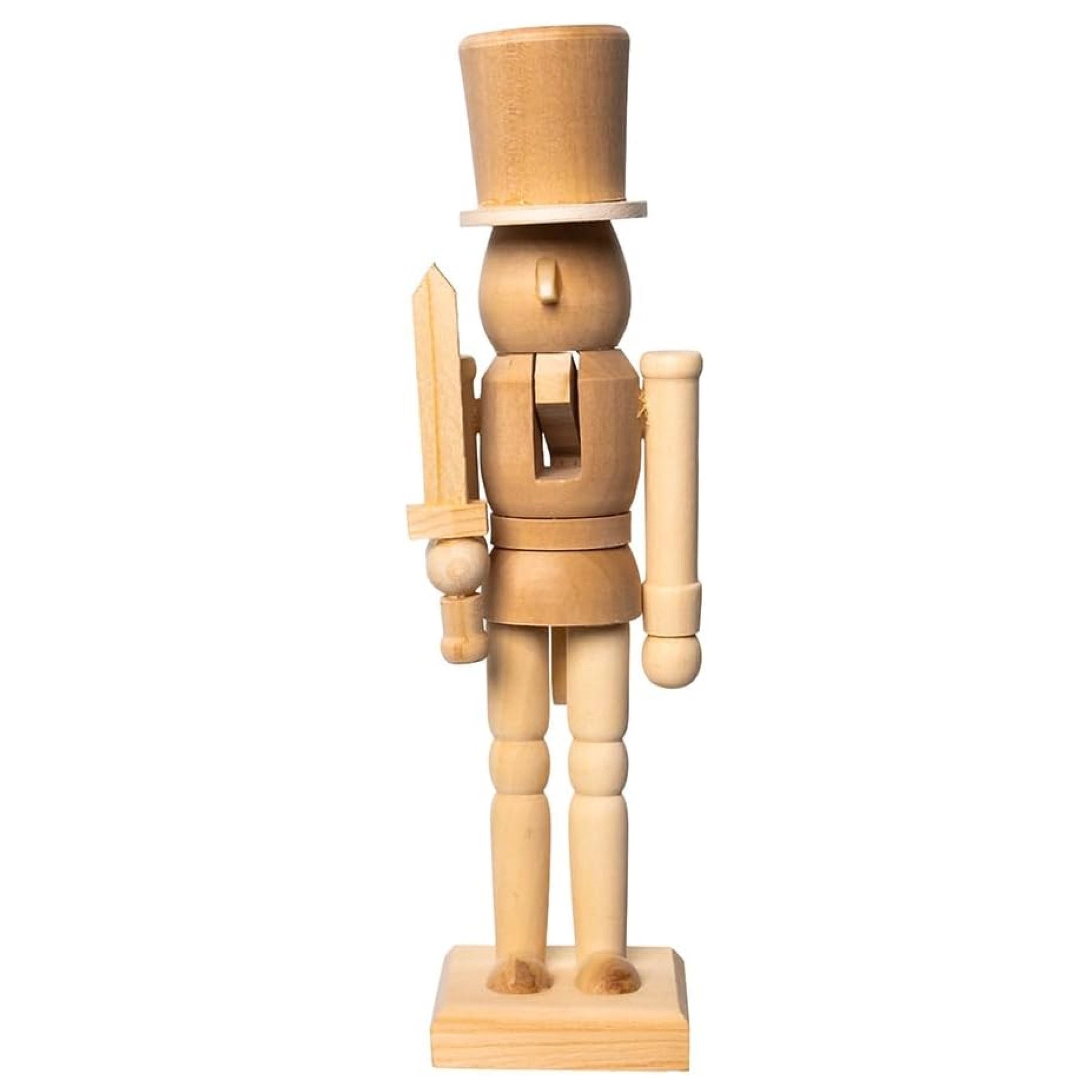 Kurt Adler Wooden Personalizable Plain Nutcracker with Paint, 7in