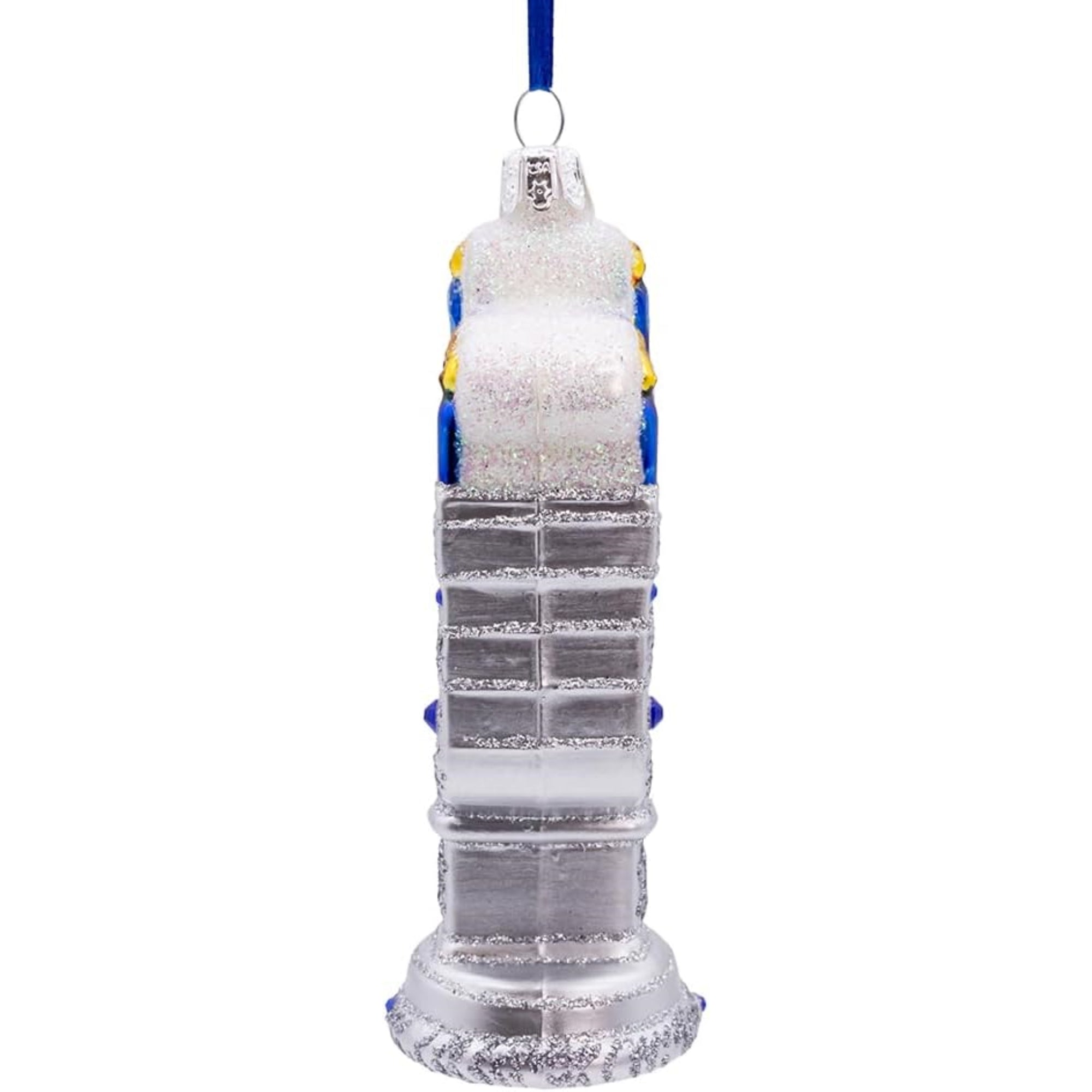 Kurt Adler Nobel Gems Collection Glass Christmas Ornament, New Hanukkah Menorah