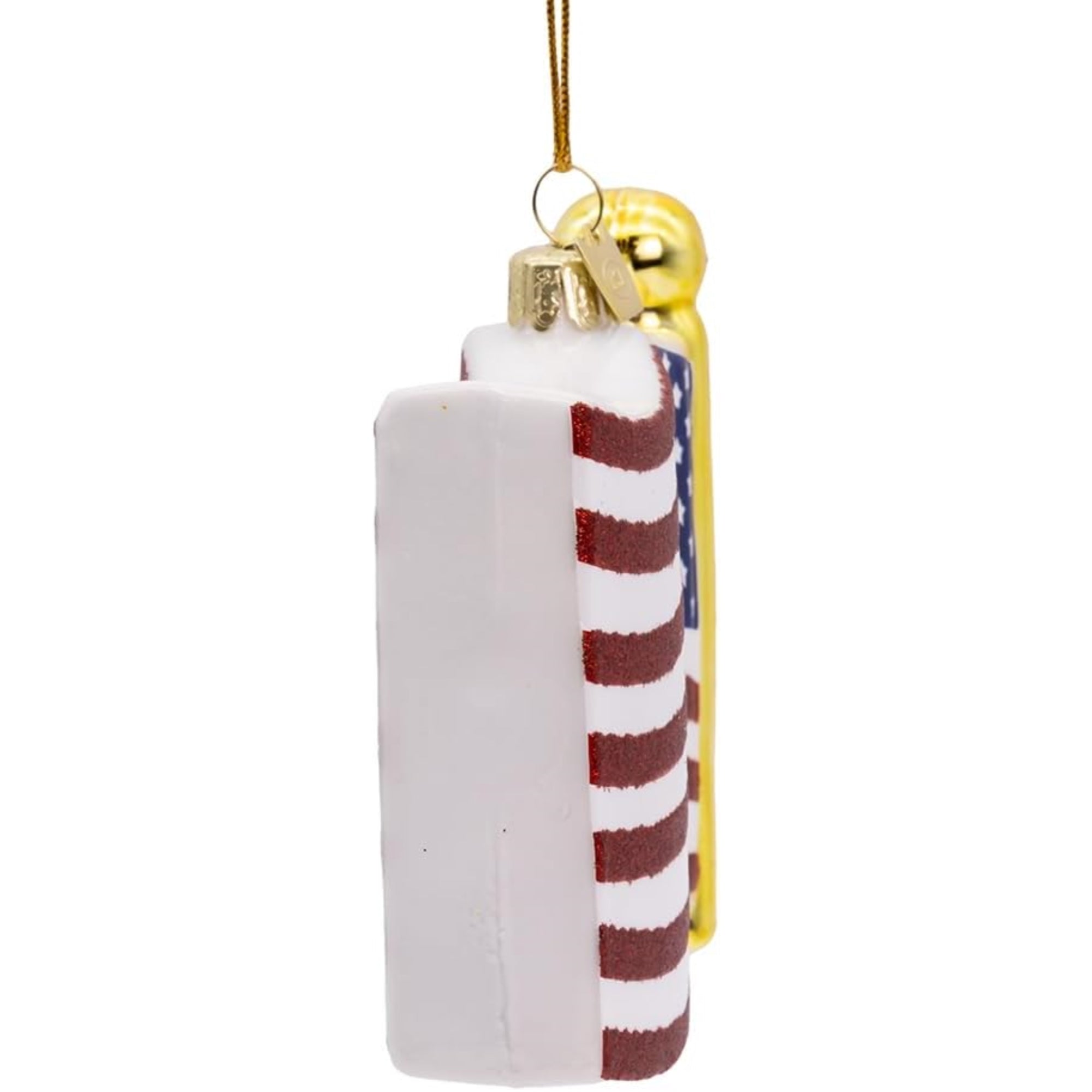 Kurt Adler Nobel Gems Collection Glass Christmas Ornament, American Flag