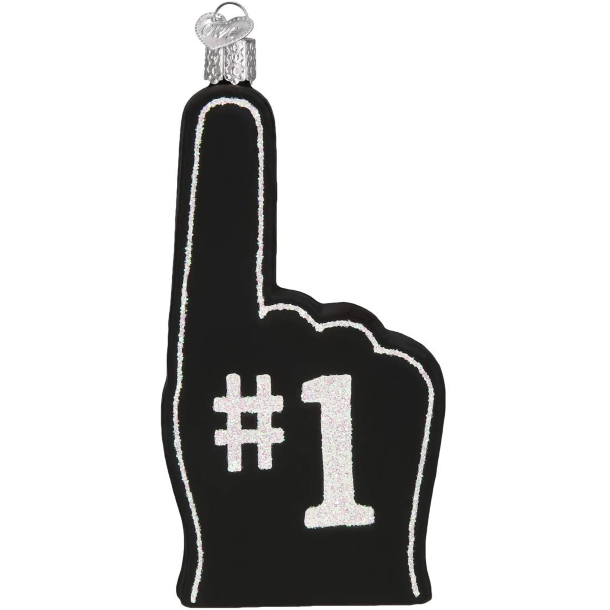 Old World Christmas Blown Glass Ornament for Christmas Tree, Las Vegas Raiders Foam Finger