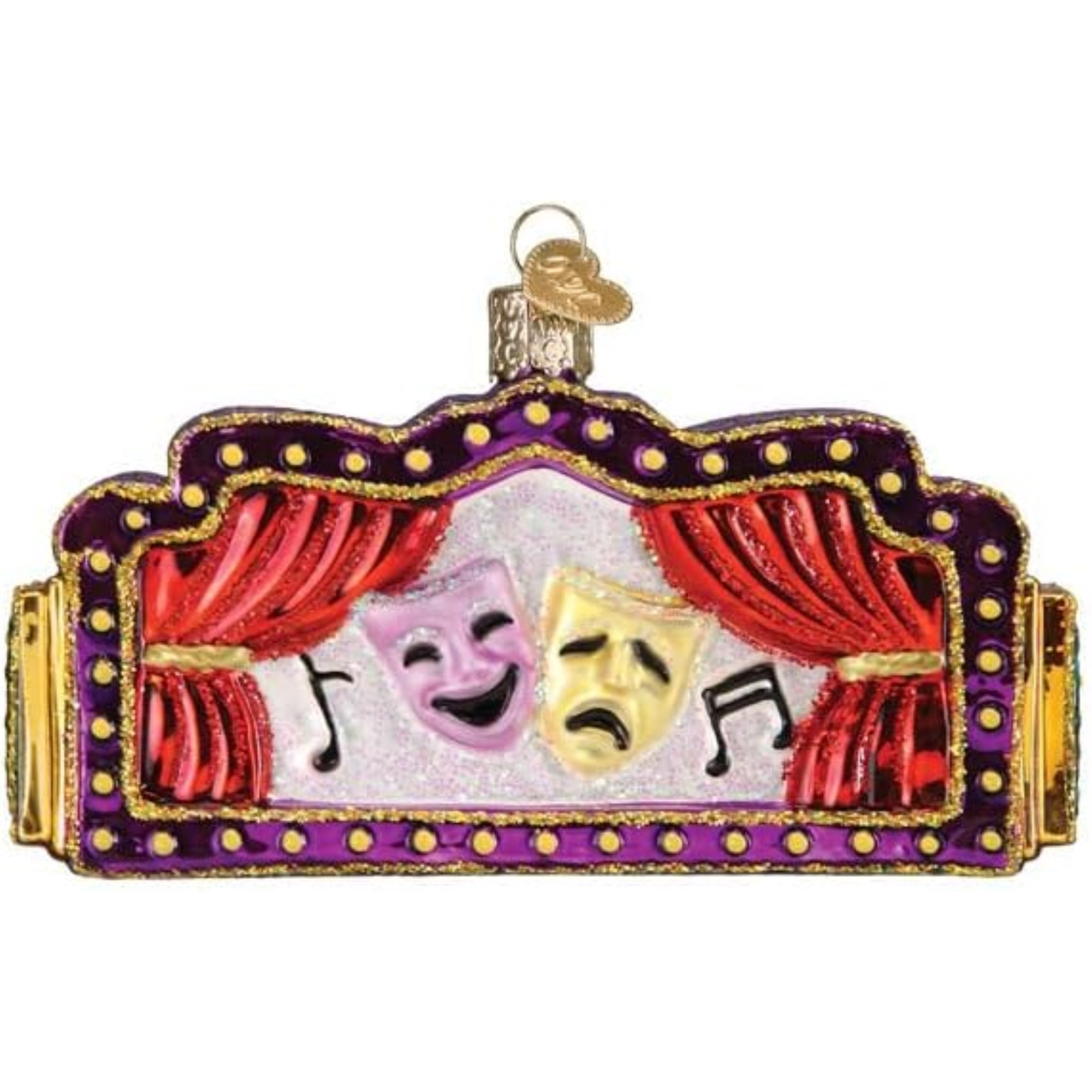 Old World Christmas Blown Glass Ornament for Christmas Tree, Broadway Marquee (with OWC Gift Box)