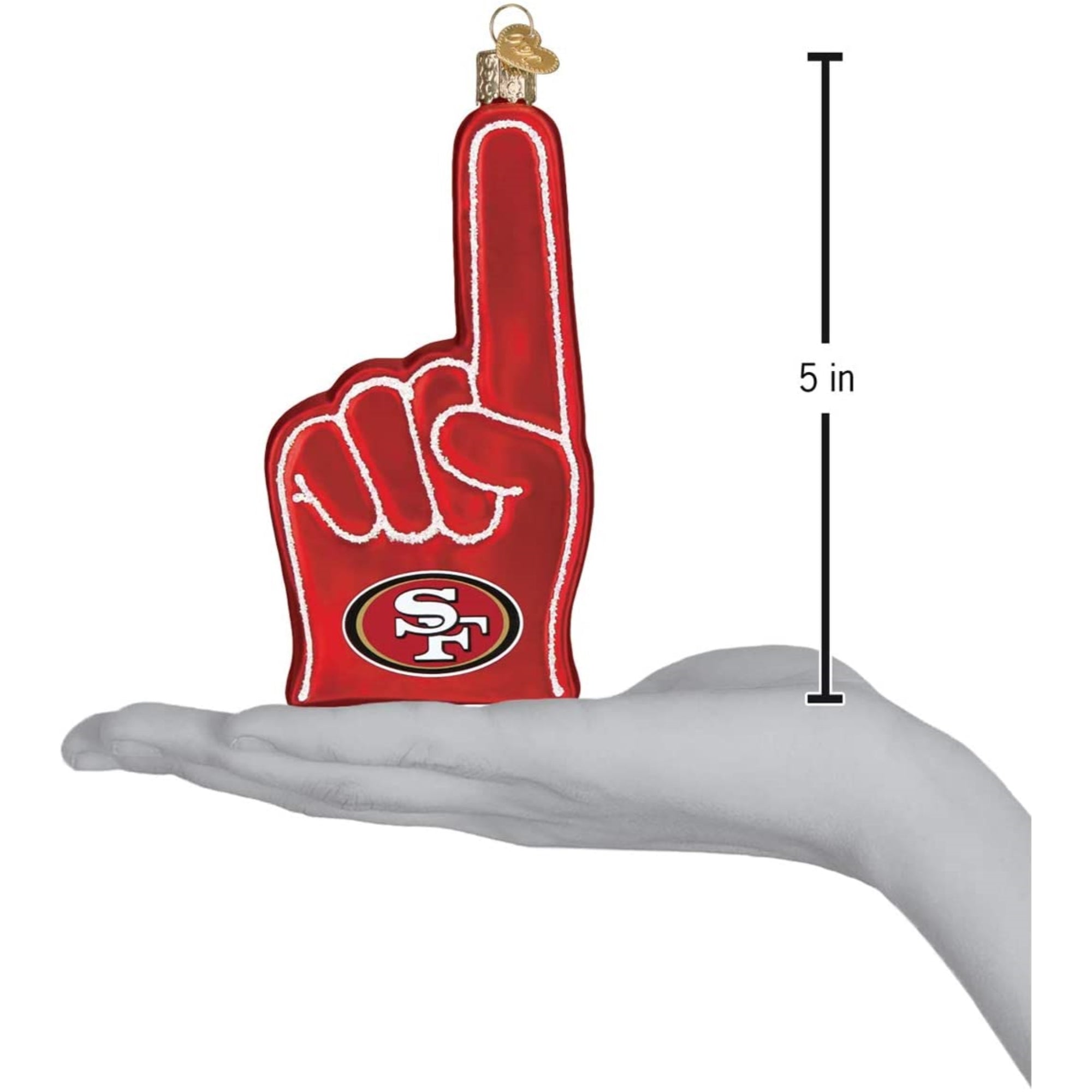 Old World Christmas San Francisco 49ers Foam Finger Ornament For Christmas Tree