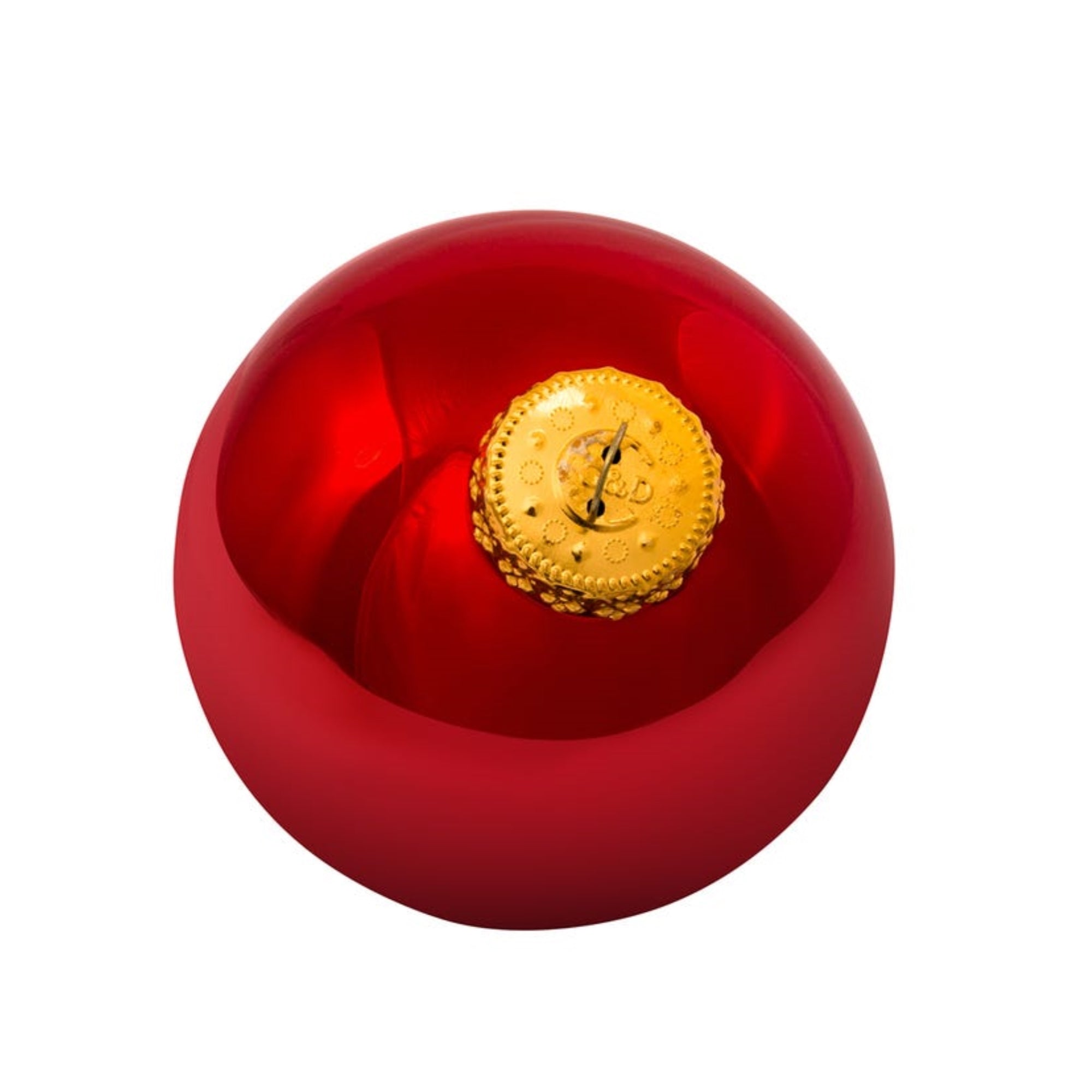 Kurt Adler Glass Ball Christmas Tree Ornament Set, Shiny Red, 3" (4-Count)