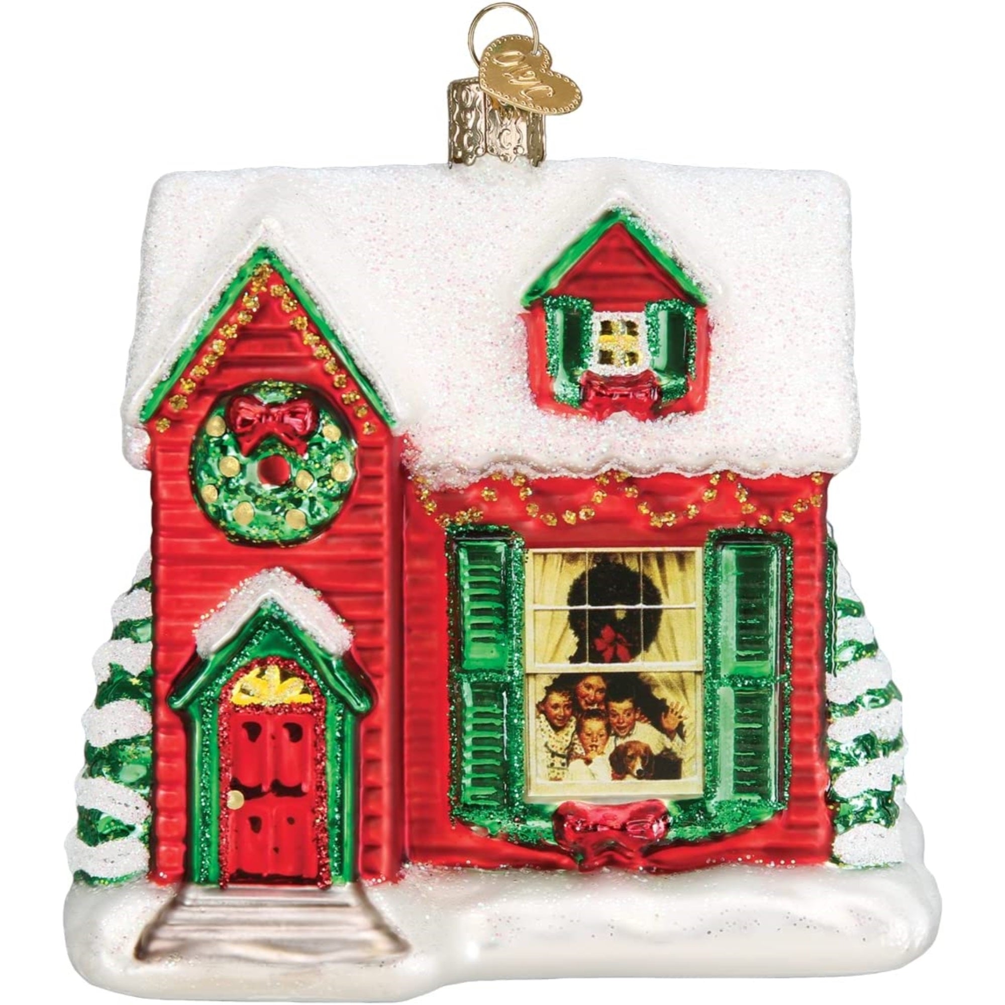 Old World Christmas Blown Glass Ornament for Christmas Tree, Norman Rockwell "You're Home"