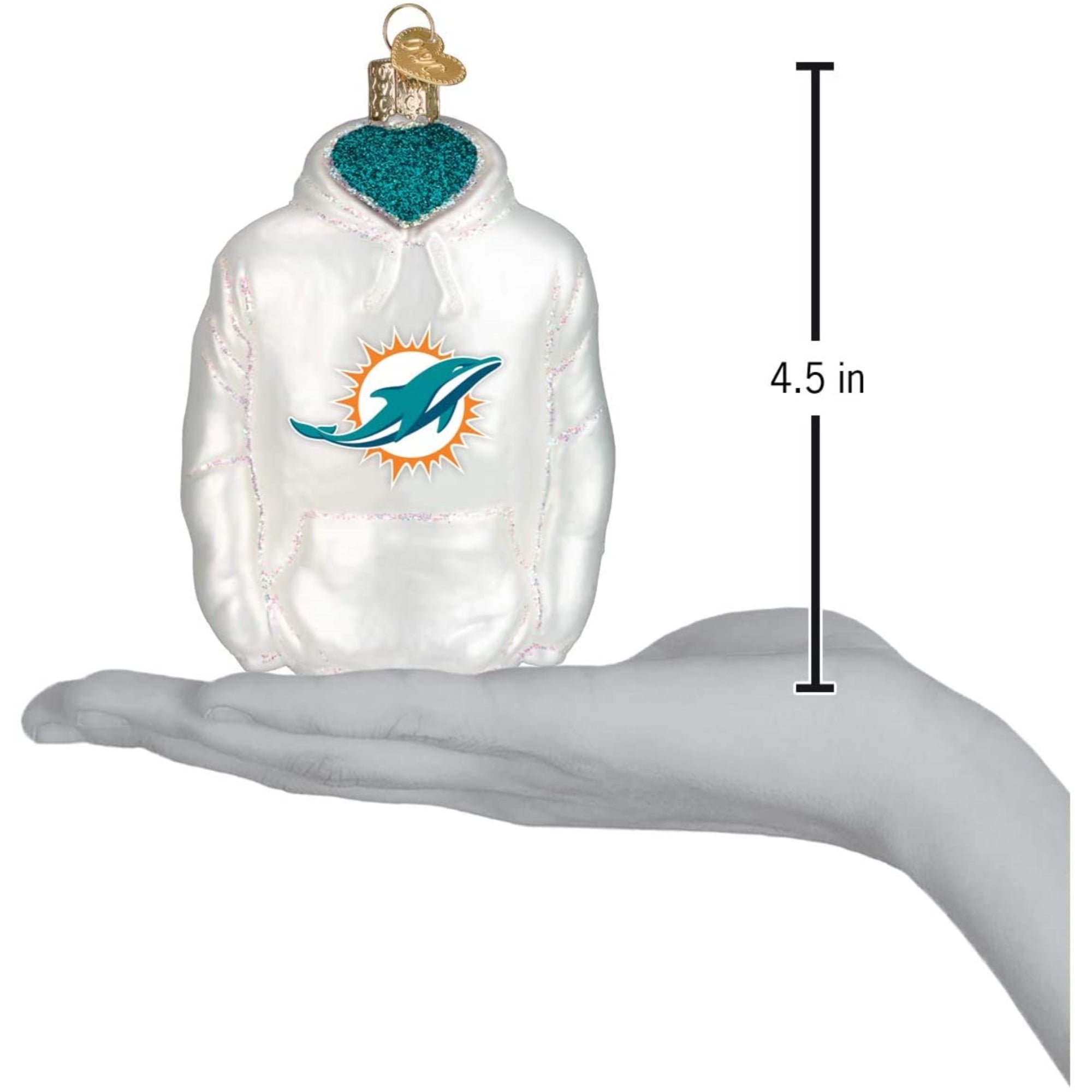 Old World Christmas Blown Glass Ornament for Christmas Tree, Miami Dolphins Hoodie