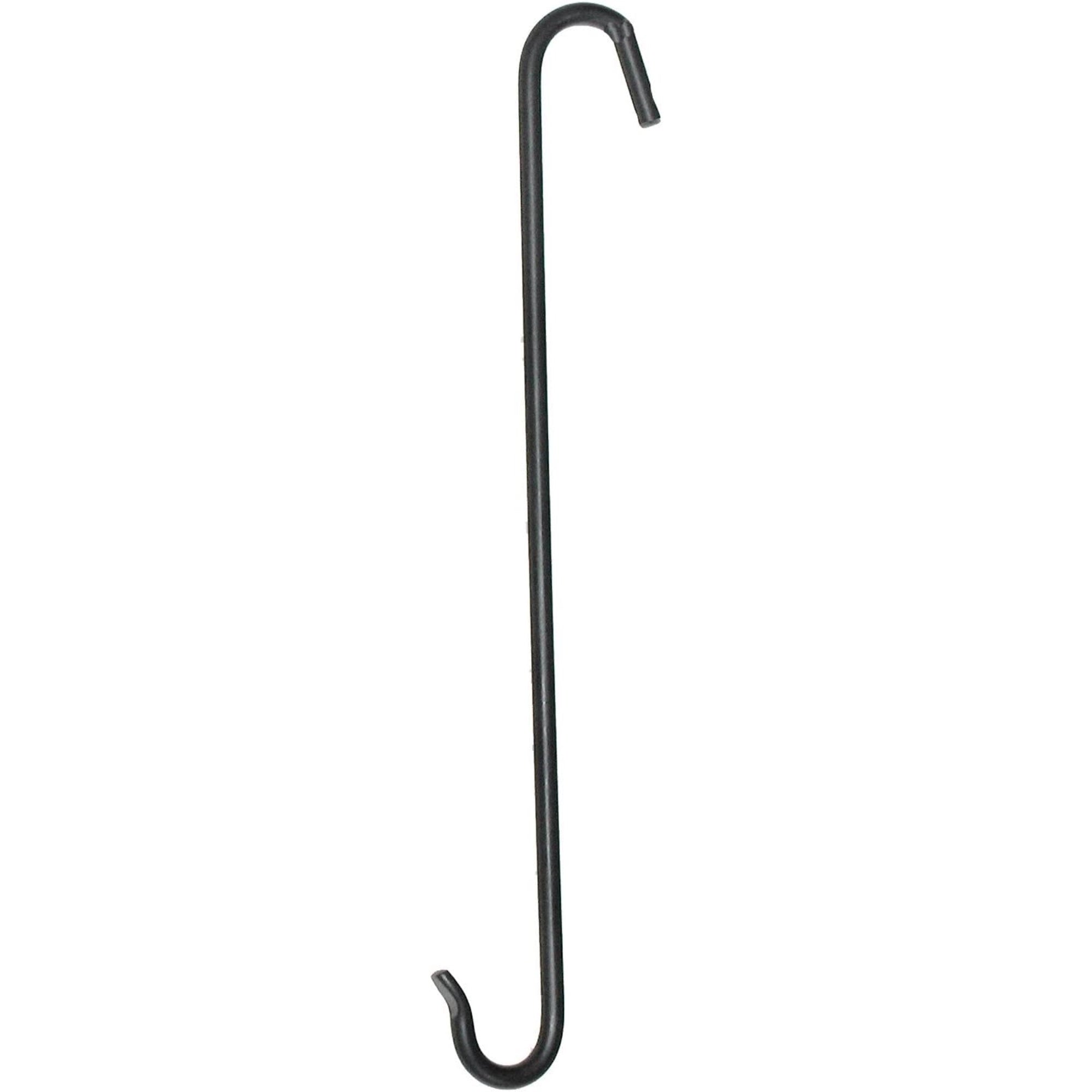 Hookery Powder Coated Metal Extension S Hook With Flared Ends, Black, 12-Inch