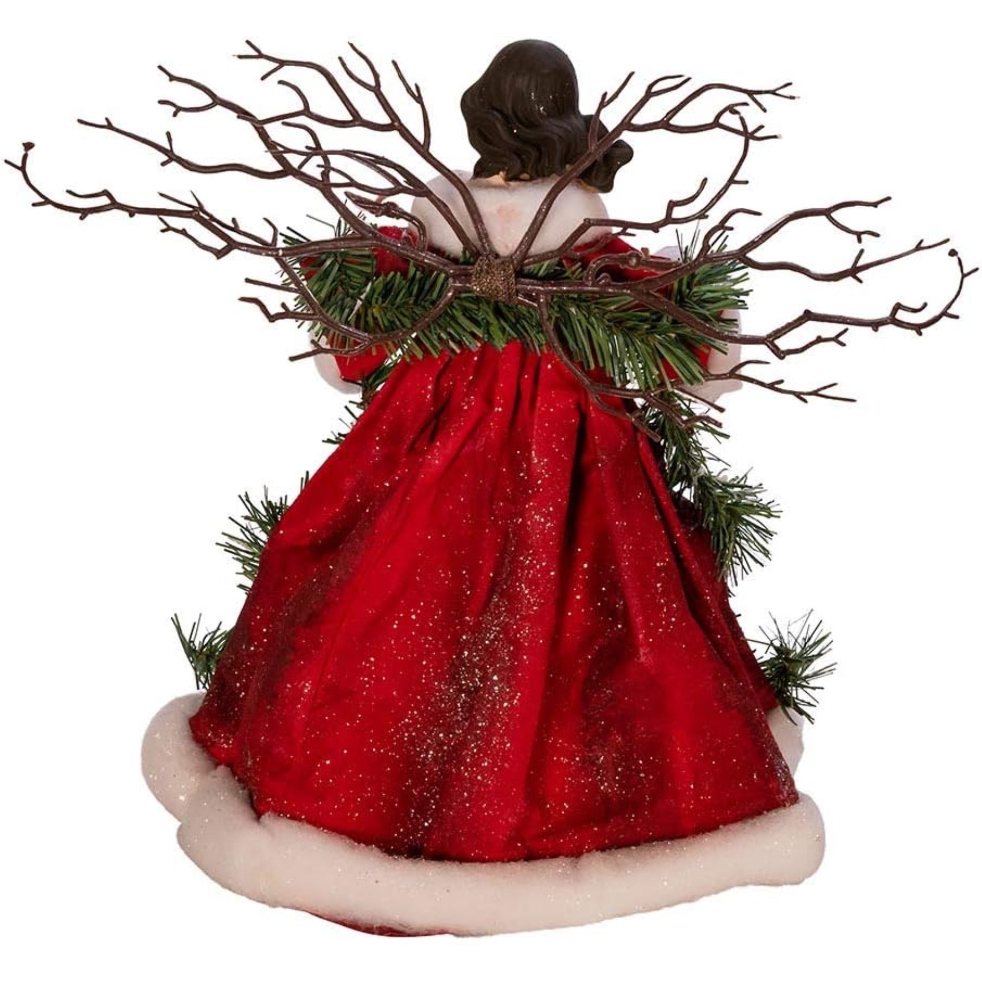 Kurt Adler Fabric Mache Angel Christmas Tree Topper, 14in