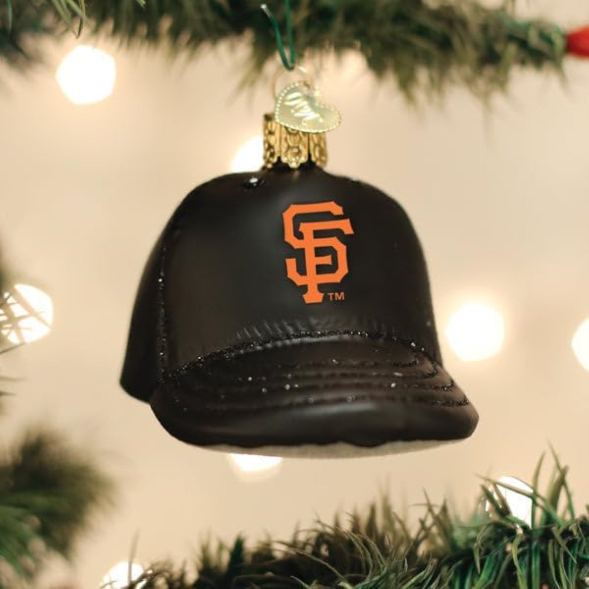 Old World Christmas Blown Glass Ornament for Christmas Tree, San Francisco Giants Baseball Cap