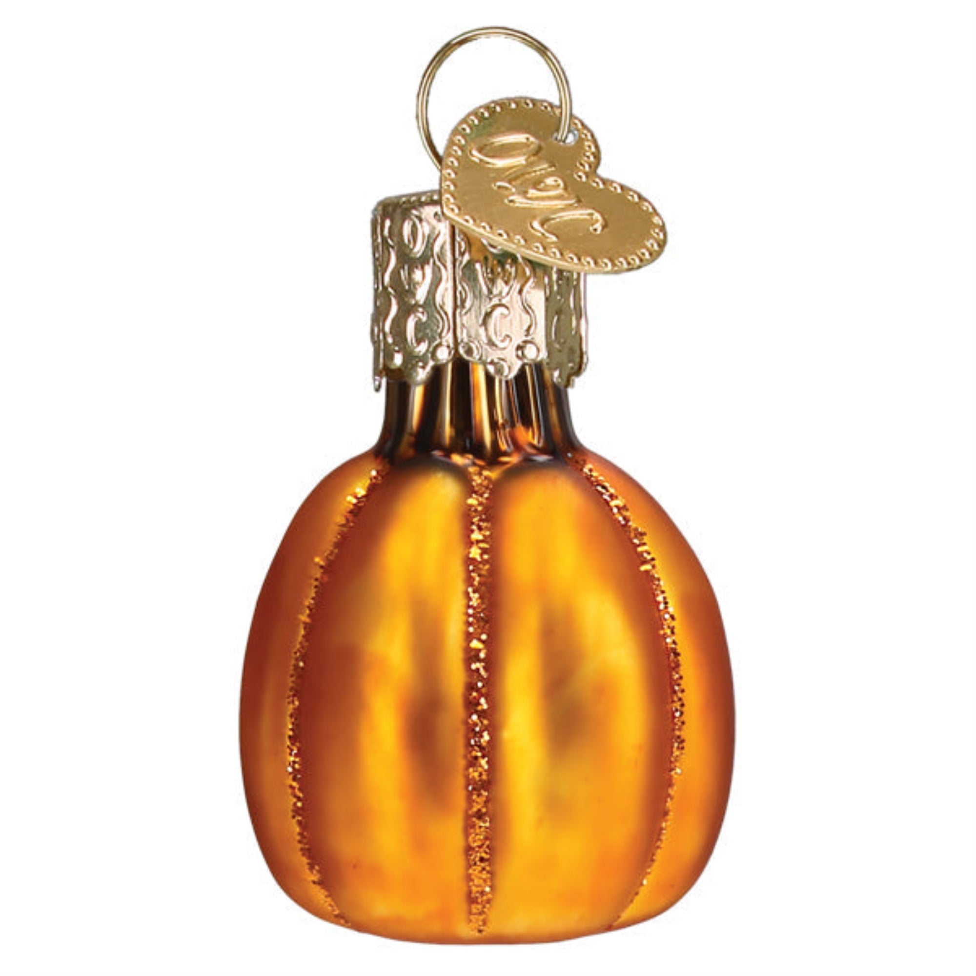 Old World Christmas Blown Glass Hanging Ornament for Halloween, Mini Jack O'Lantern (with OWC Gift Box)