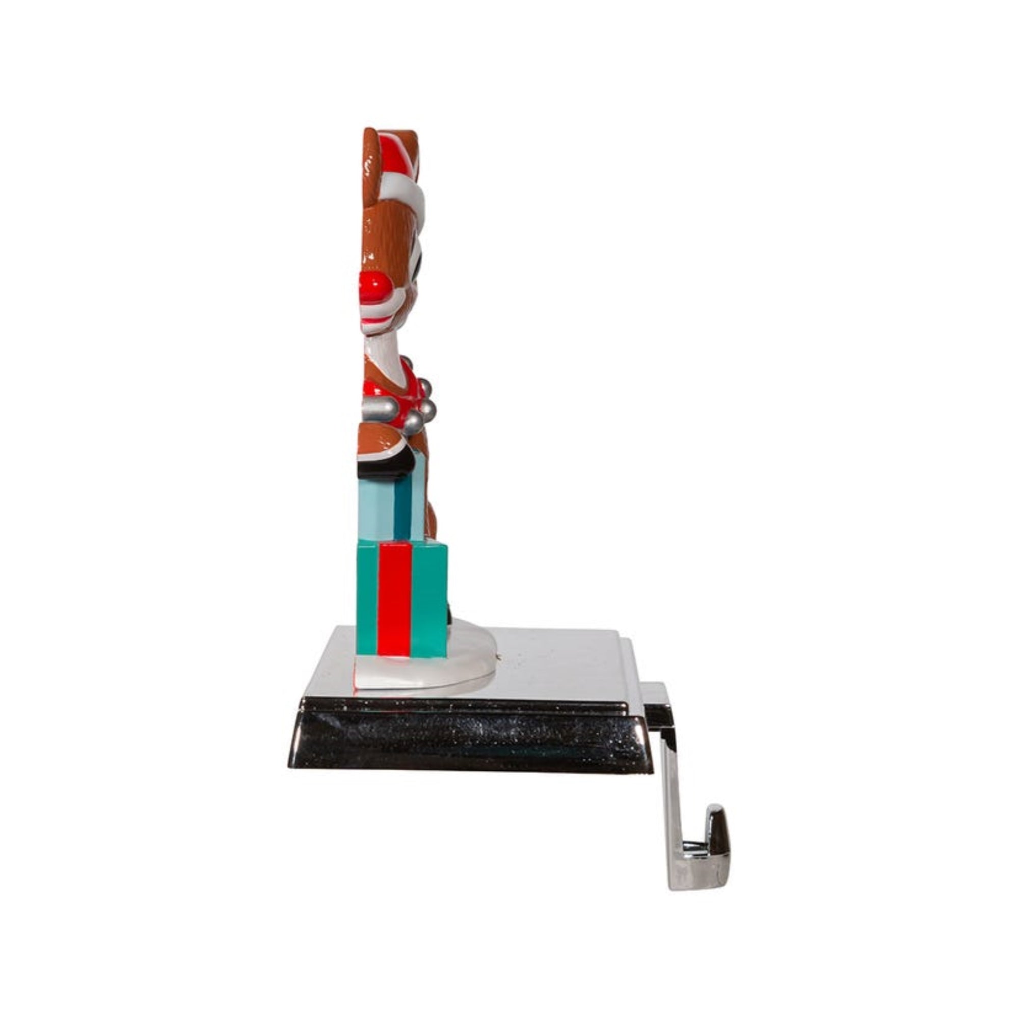 Kurt Adler Christmas Stocking Holder with Retractable Hook, Rudolph the Red Nose Reindeer with Presents