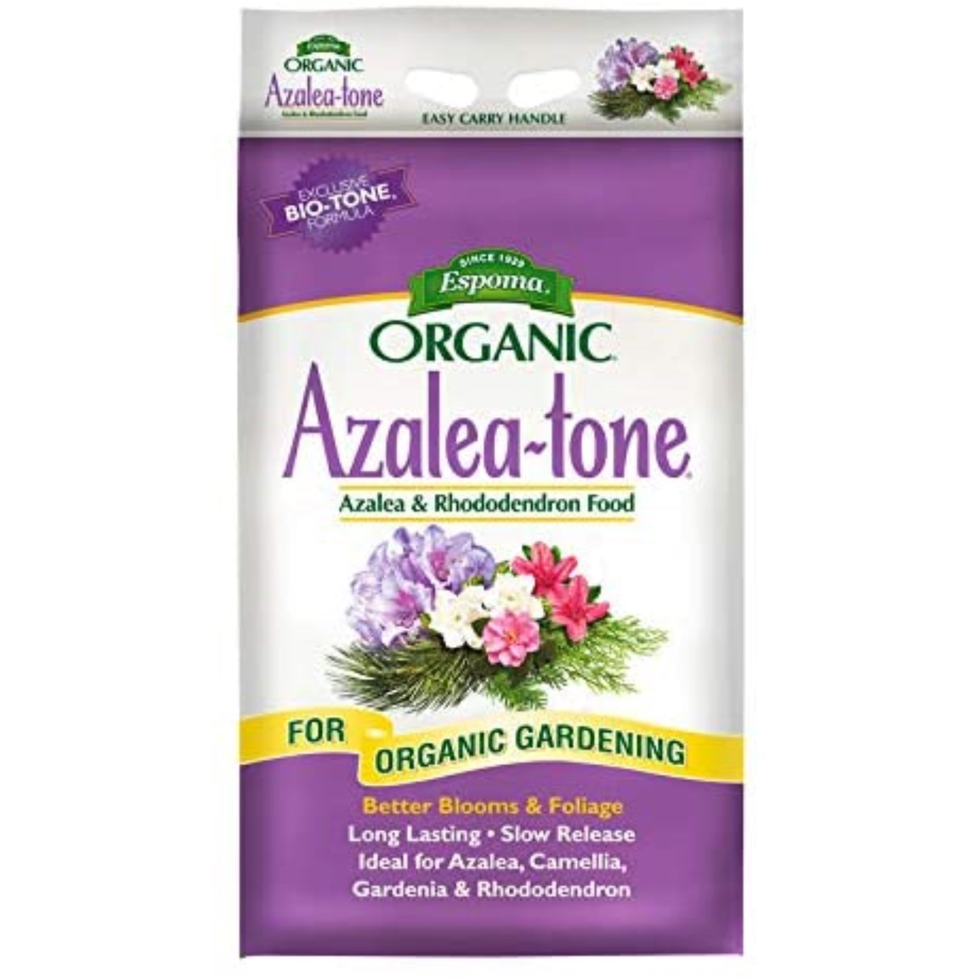 Espoma Organic Azalea-tone 4-3-4 Azalea & Rhododendron Food for Organic Gardening, Better Blooms & Foliage