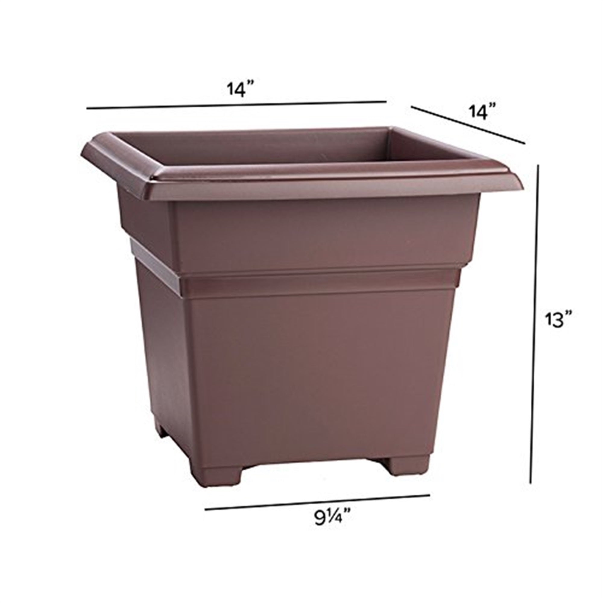 Novelty Countryside Square Tub Planter, Brown, 14 Inch