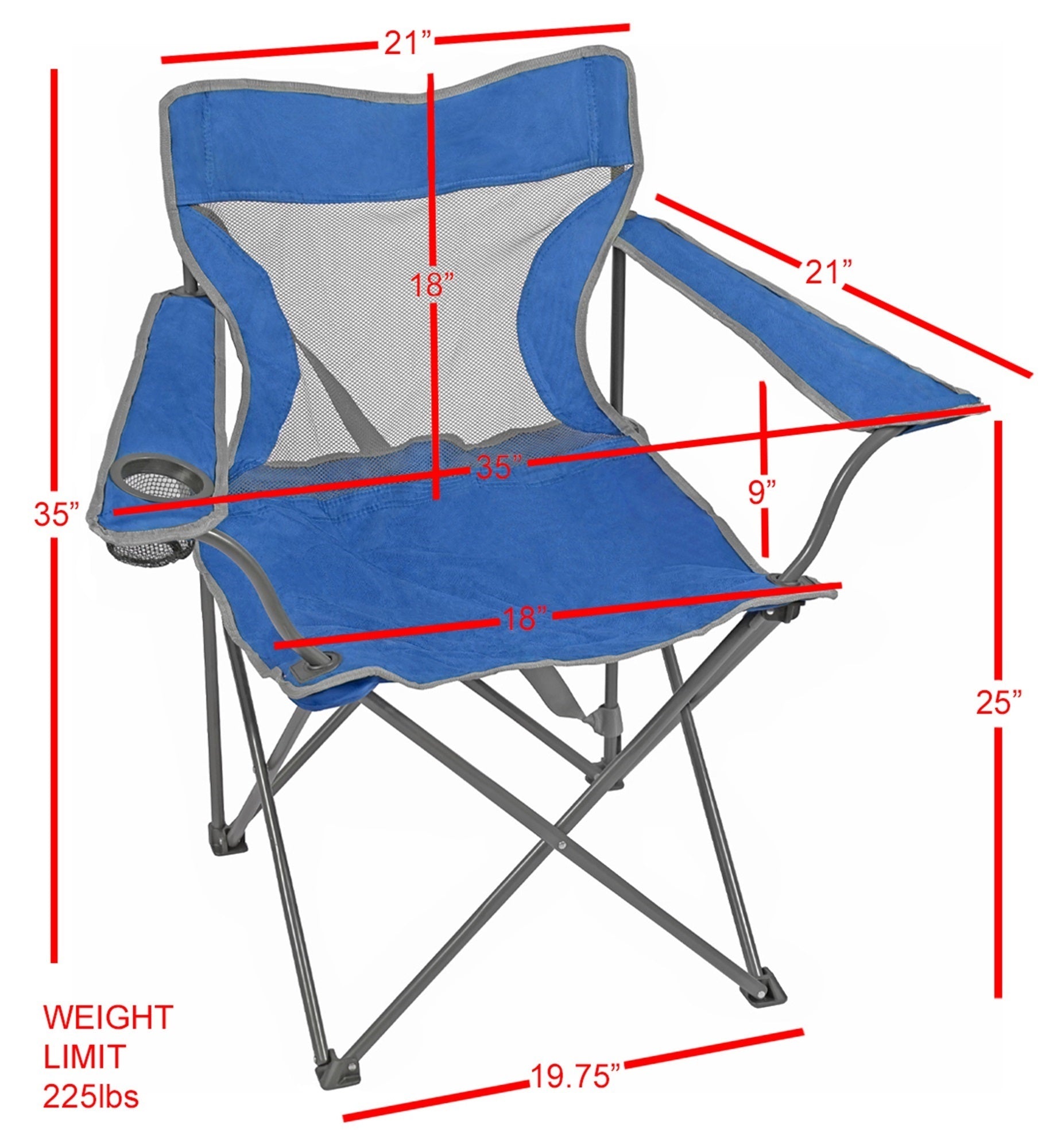 Four Seasons Courtyard Self-Enclosing Quad Chair XL, Assorted (1 Pack)