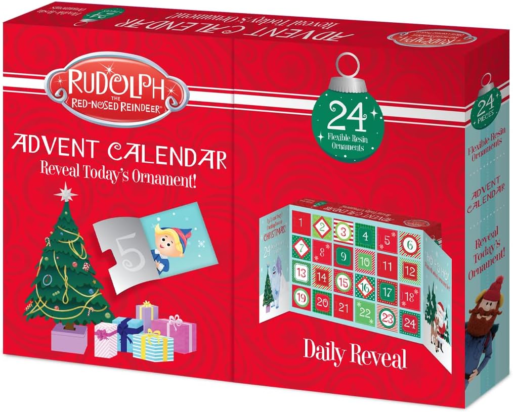 Old World Christmas Rudolph the Red-Nosed Reindeer Advent Calendar, 24-Piece Daily Ornaments