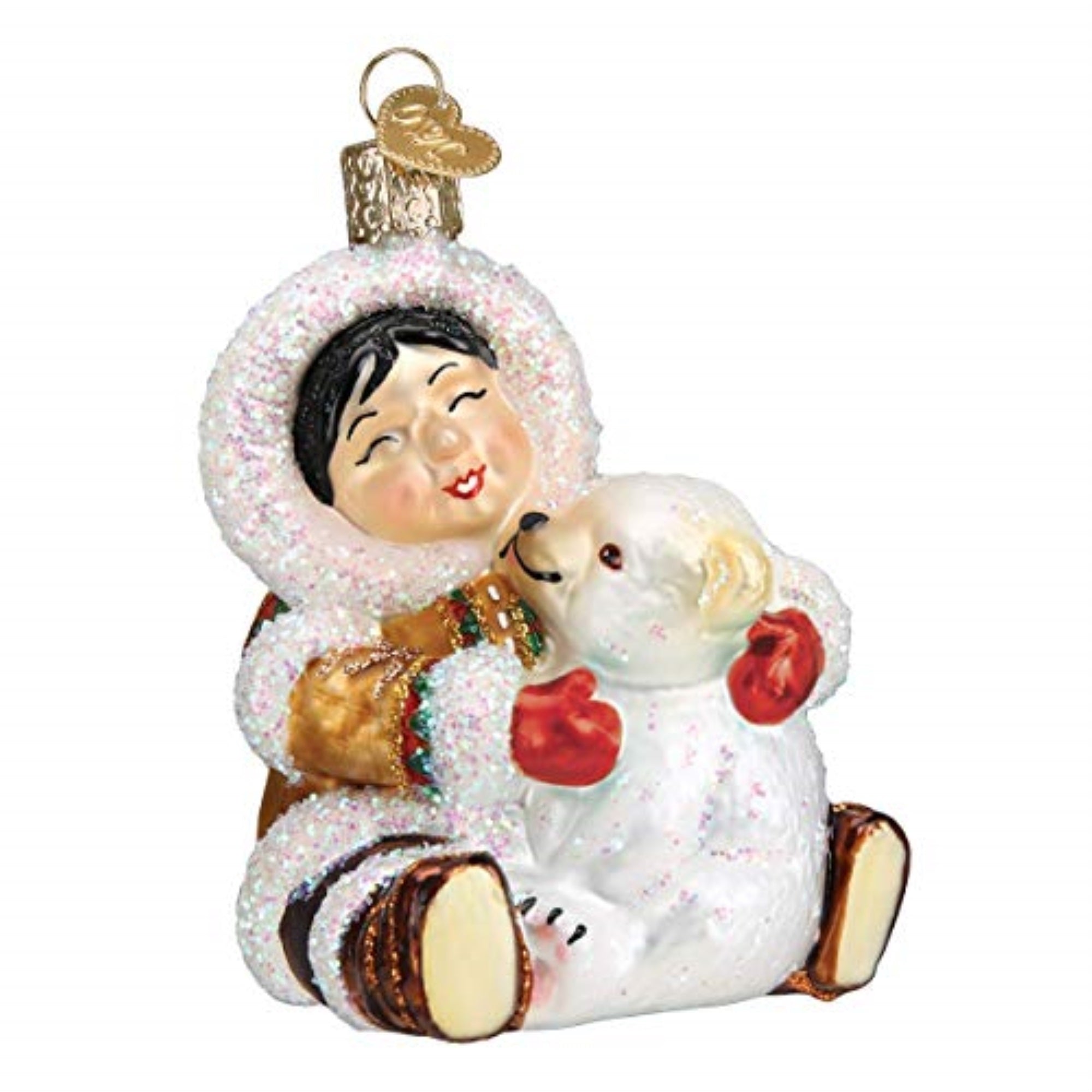 Old World Christmas Blown Glass Ornament for Christmas Tree, Eskimo Giggles