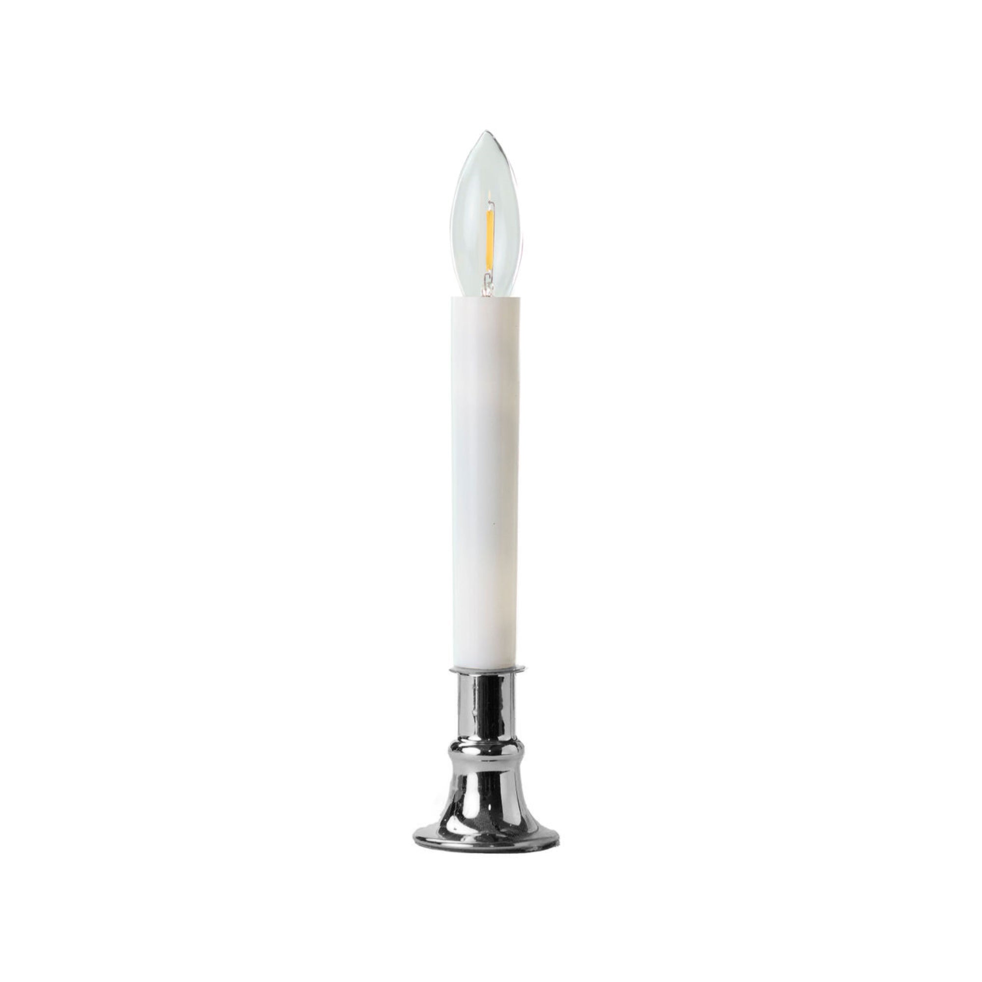 IMC Electric Candle with Warm White LED Bulb and Timer, Dark Pewter, 9"