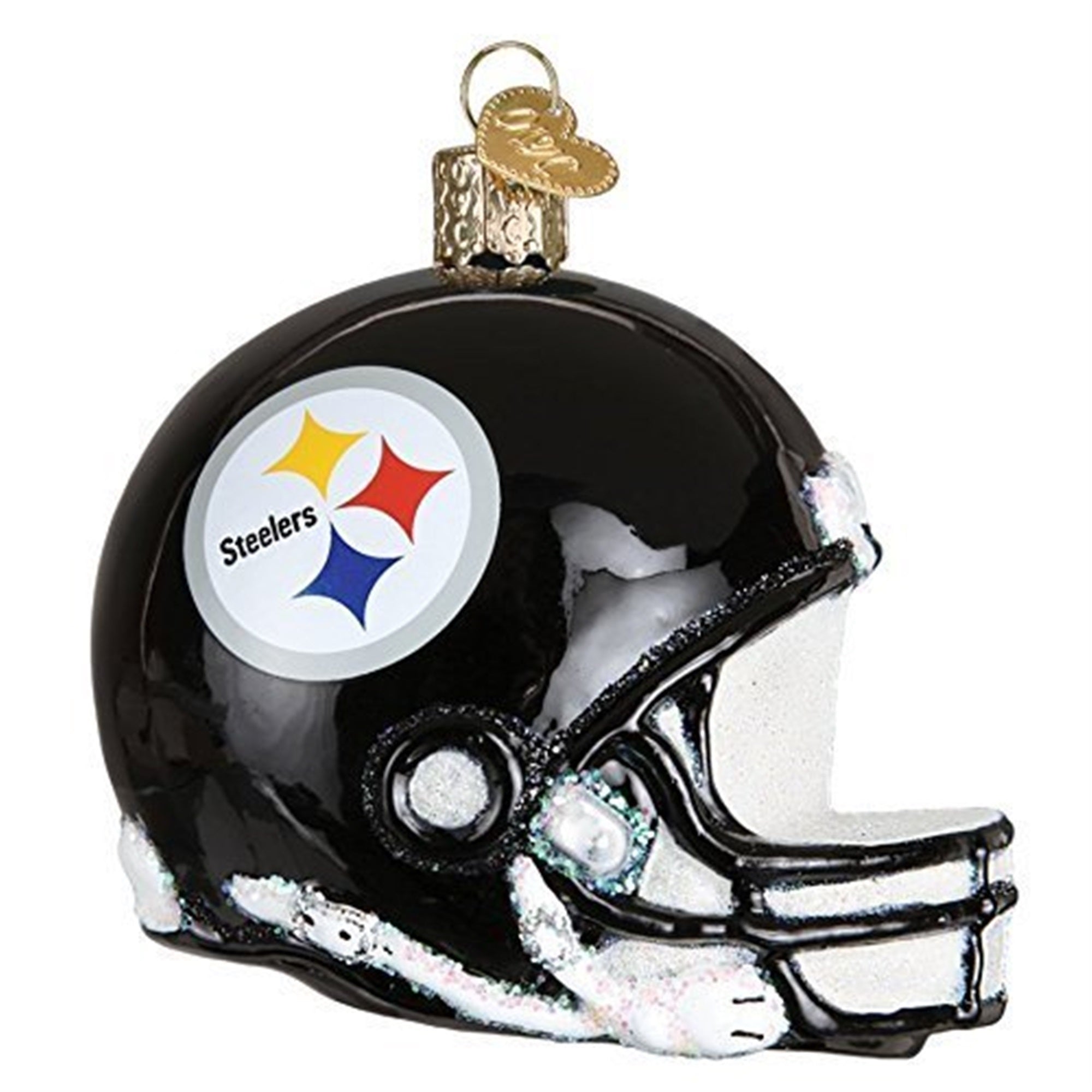 Old World Christmas Blown Glass Ornament for Christmas Tree, Pittsburgh Steelers Helmet