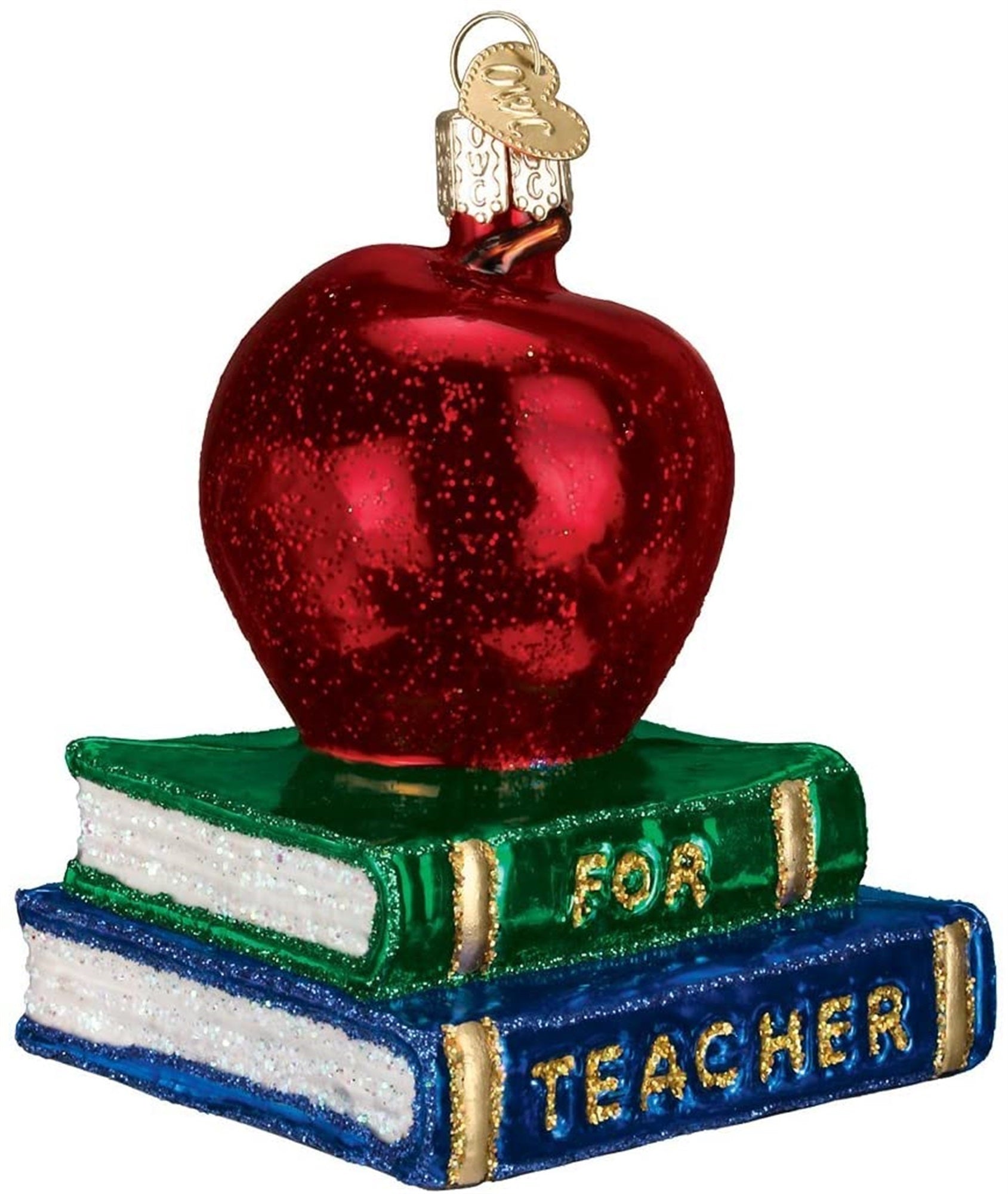 Old World Christmas Blown Glass Ornament for Christmas Tree, Teacher's Apple