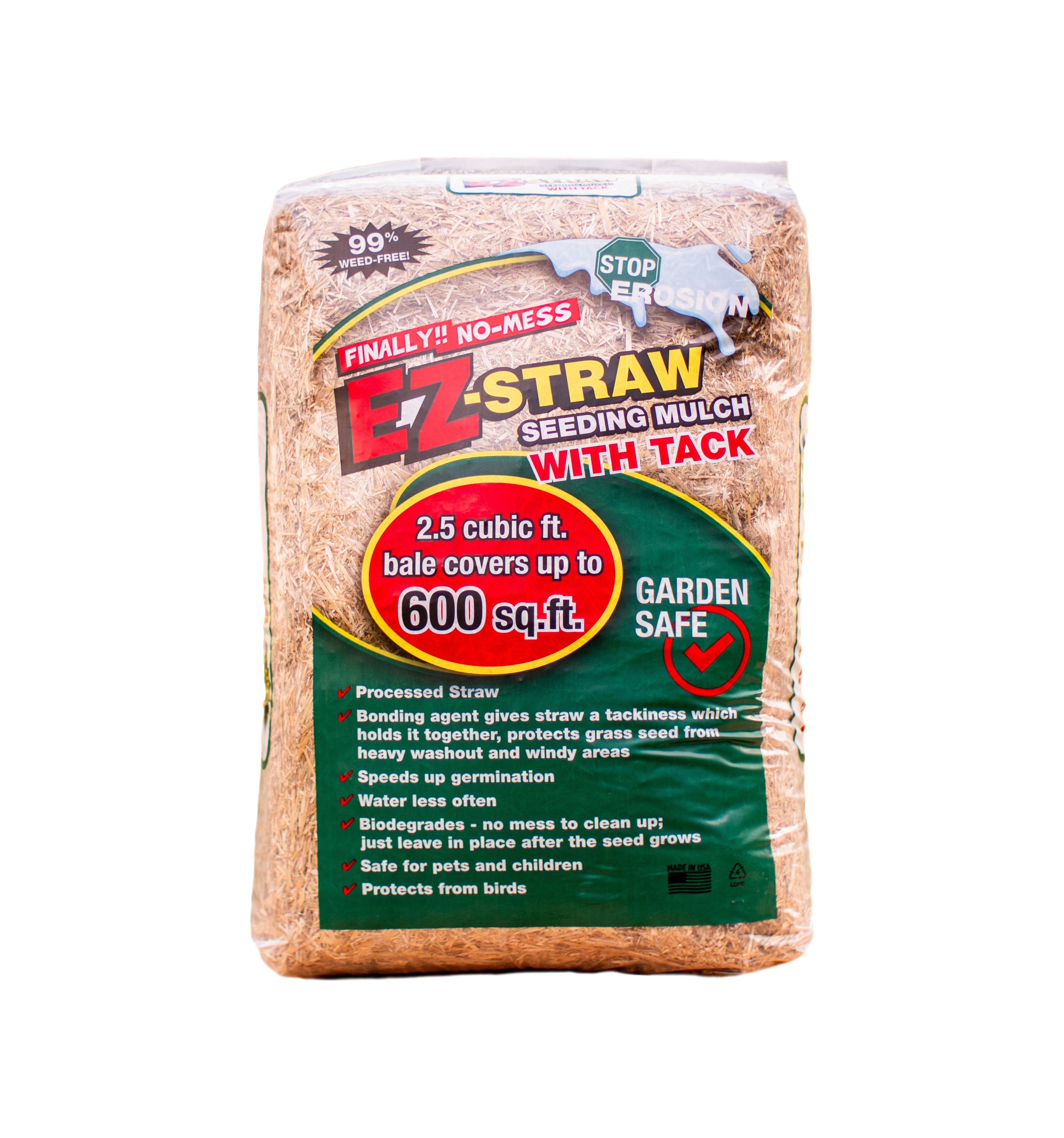 EZ Straw Seeding Mulch with Tack, 2.5 Cubic Feet (Pack of 1)