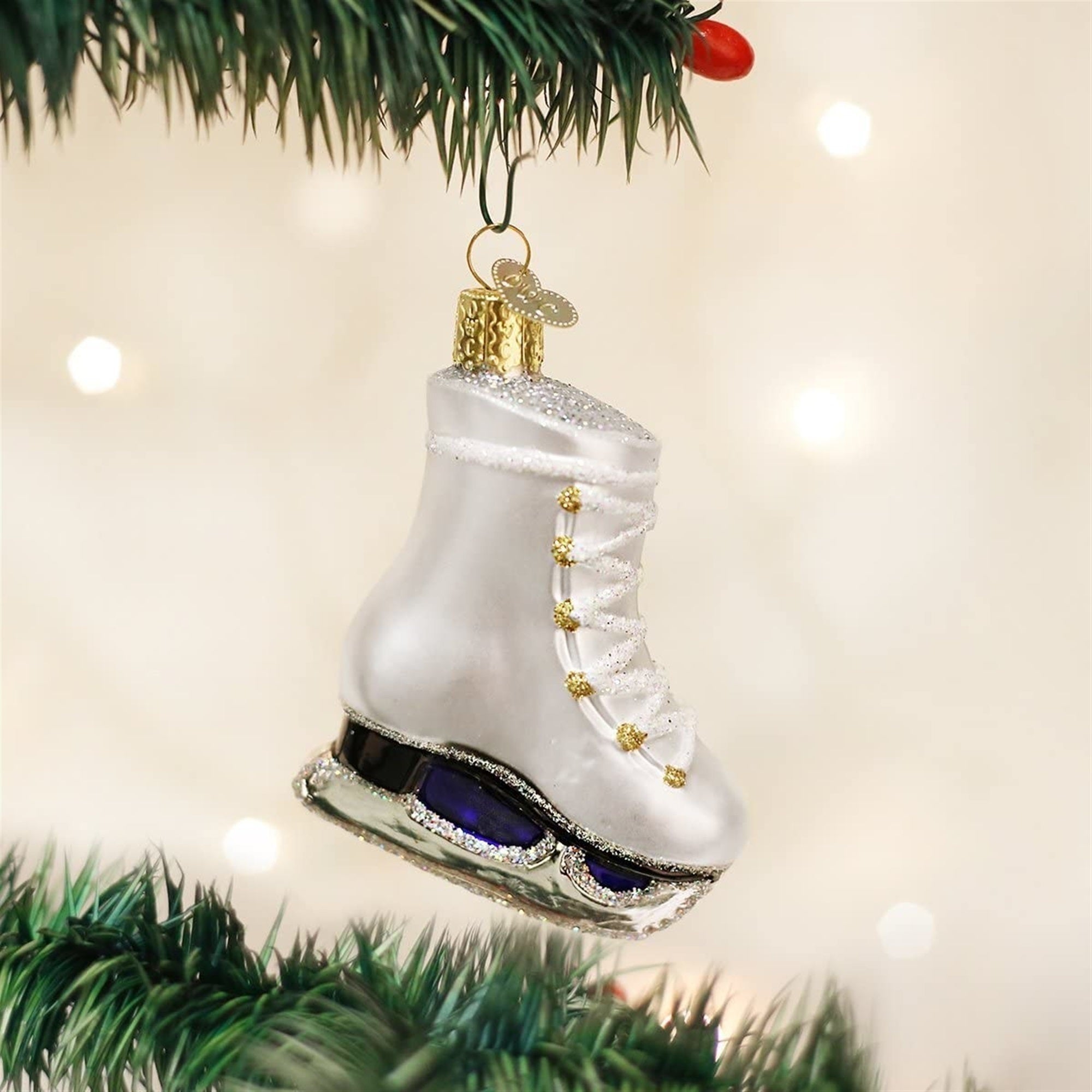 Old World Christmas Blown Glass Ornament for Christmas Tree, Ice Skate
