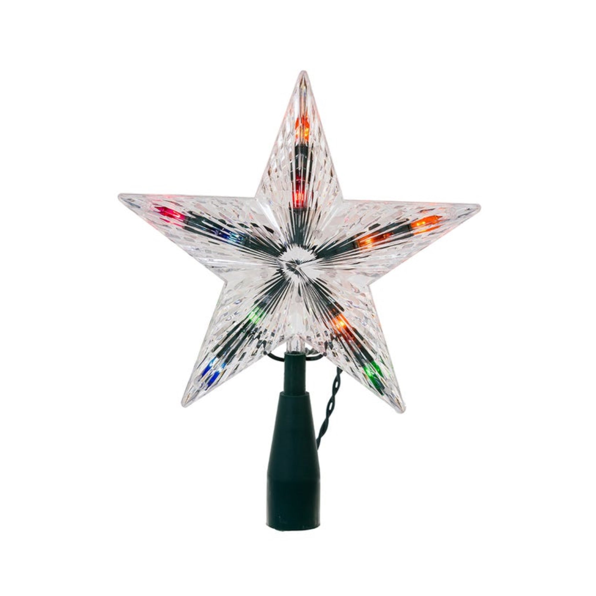 Kurt Adler UL 10-Light Crystal Multicolor Treetop Star, 7"