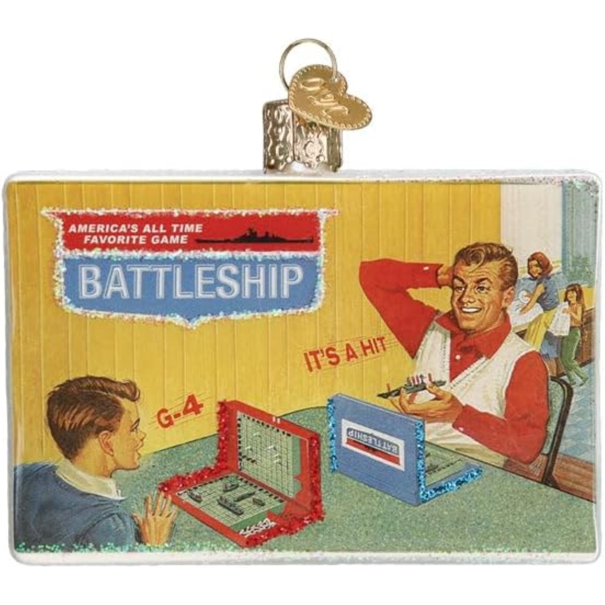 Old World Christmas Blown Glass Ornament for Christmas Tree, Battleship (with OWC Gift Box)