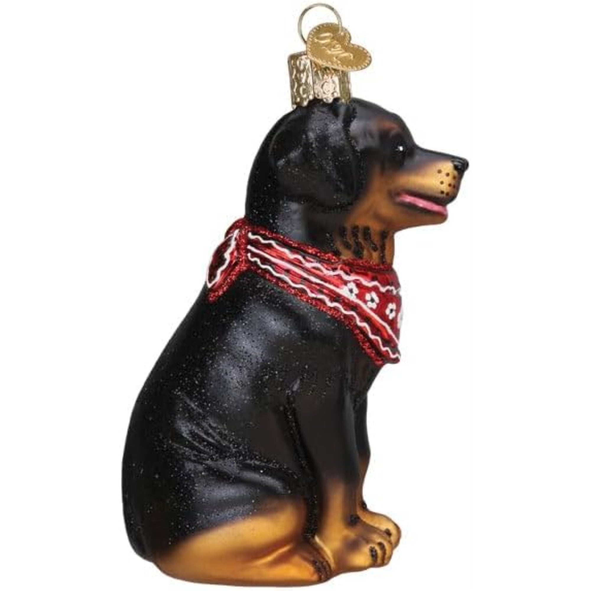 Old World Christmas Blown Glass Ornament for Christmas Tree, Rottweiler (with OWC Gift Box)
