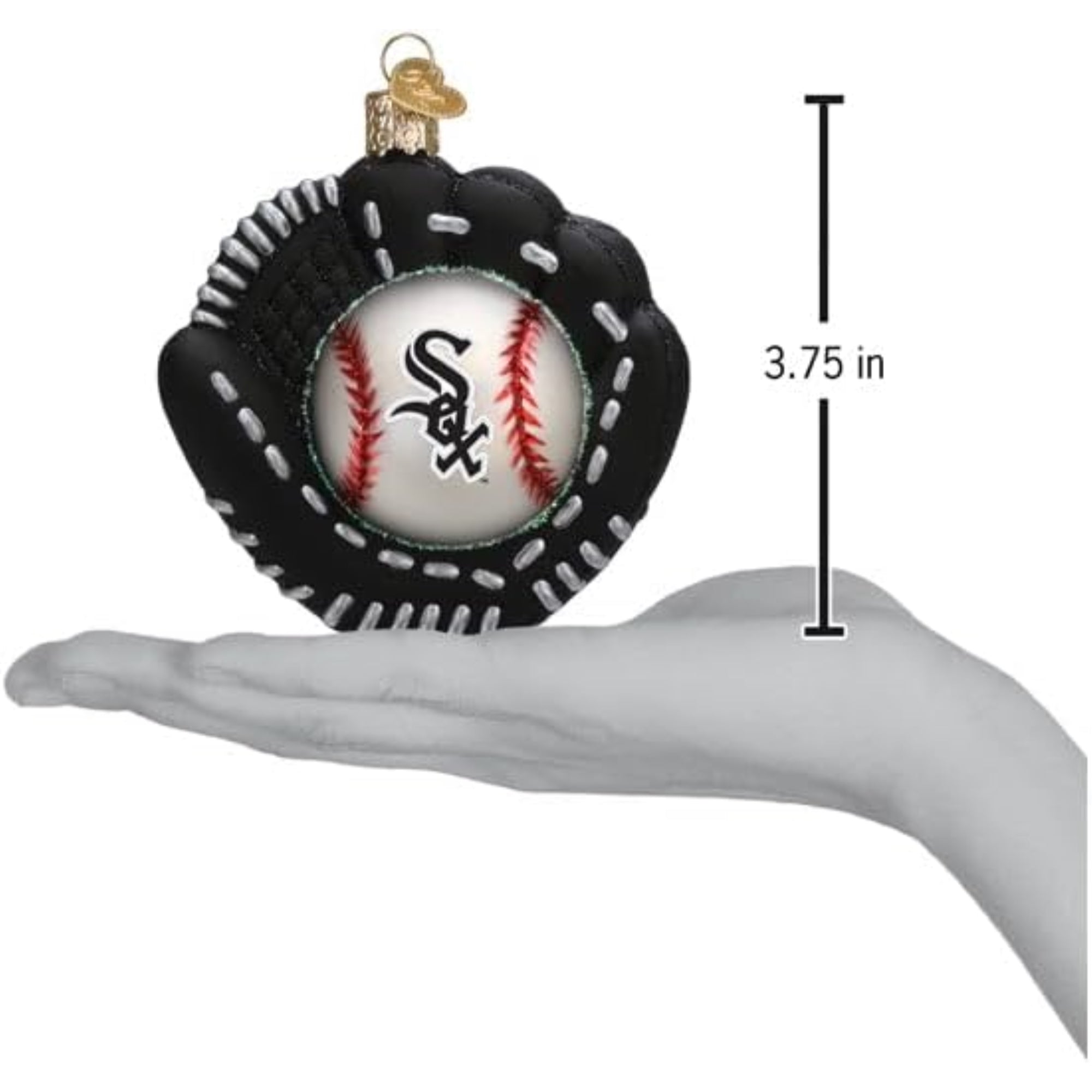 Old World Christmas Blown Glass Ornament for Christmas Tree, Chicago White Sox Baseball Mitt (with OWC Gift Box)