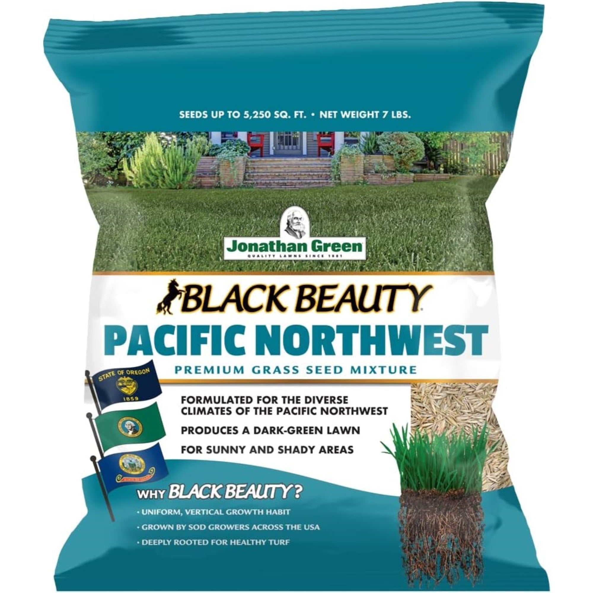 Jonathan Green Black Beauty Pacific Northwest Grass Seed Mixture (Made for Washington, Oregon, and Idaho) - Cool Season Lawn Seed