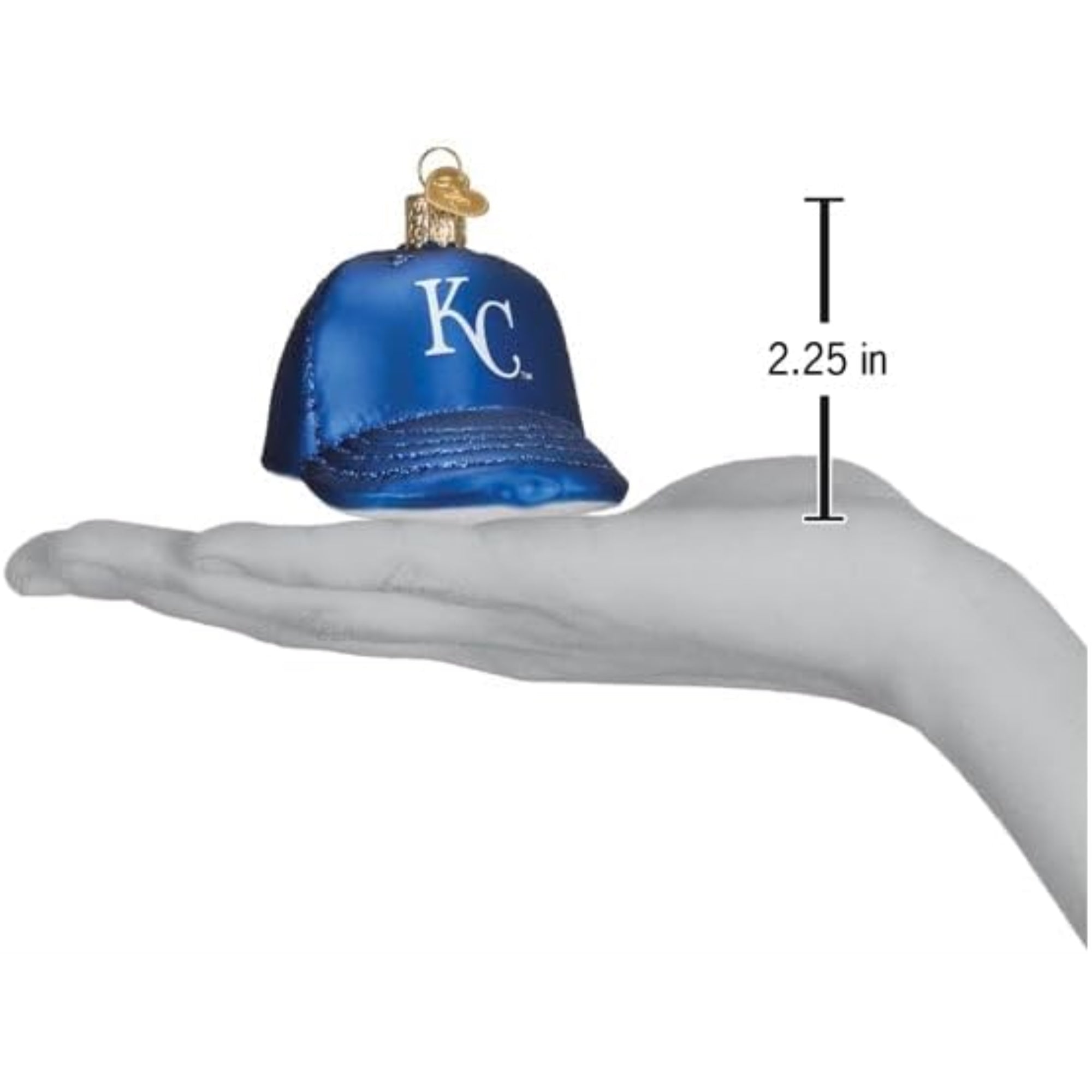 Old World Christmas Blown Glass Ornament for Christmas Tree, Kansas City Royals Cap
