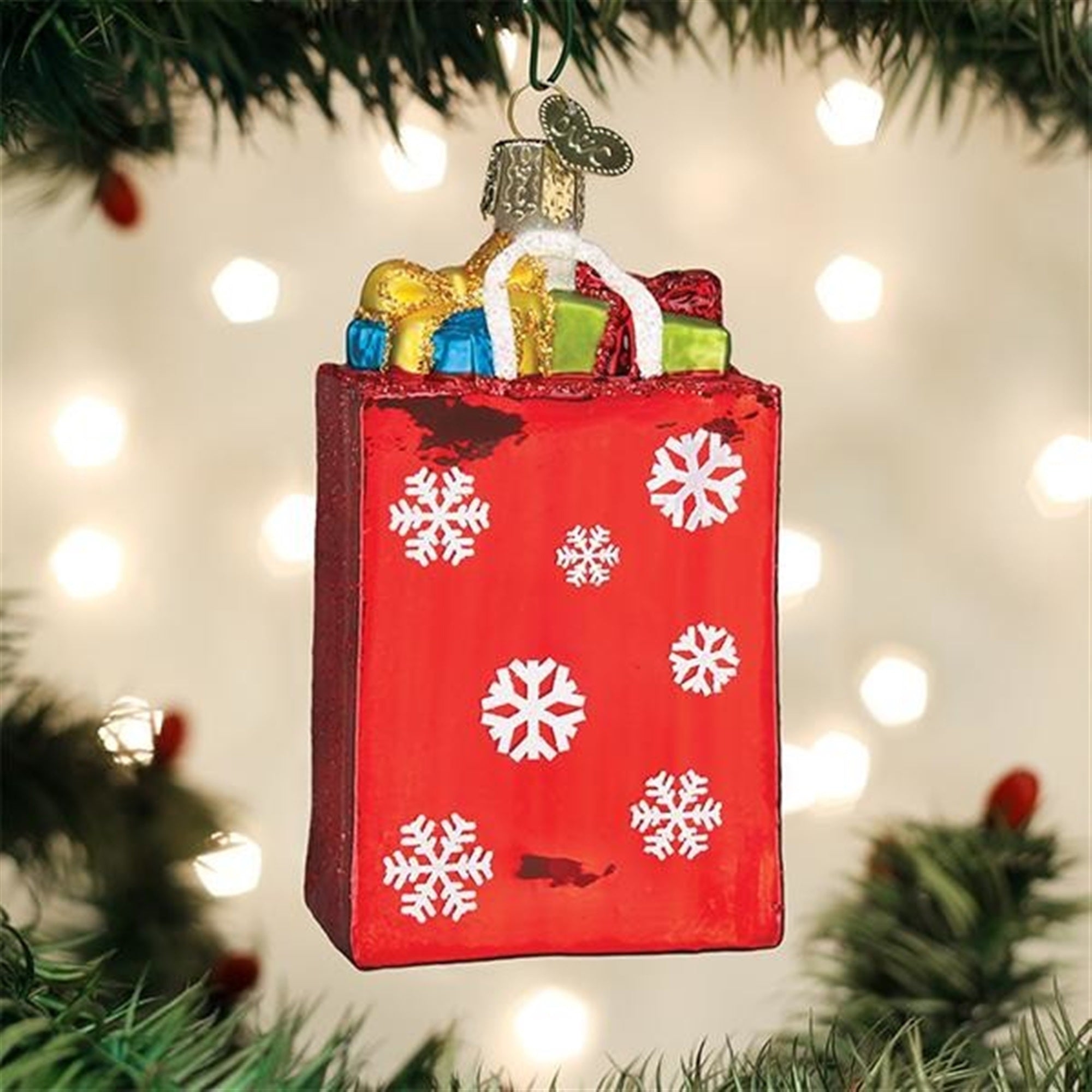 Old World Christmas Blown Glass Ornament for Christmas Tree, Shopping Bag