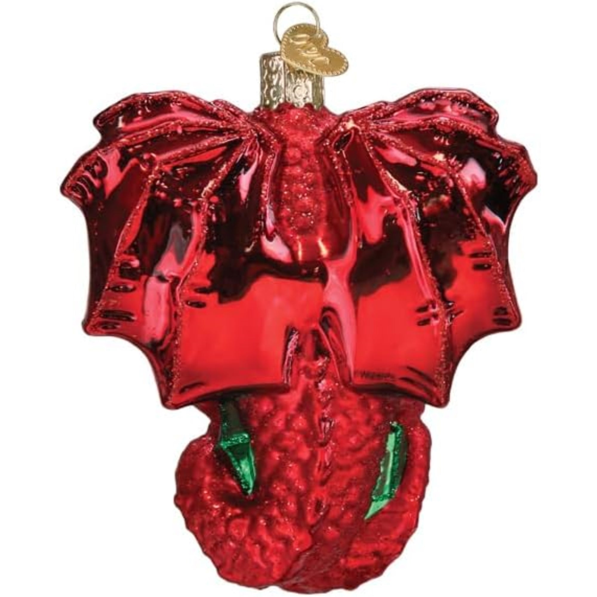 Old World Christmas Blown Glass Ornament for Christmas Tree, Dungeons & Dragons Red Dragon (with OWC Gift Box)