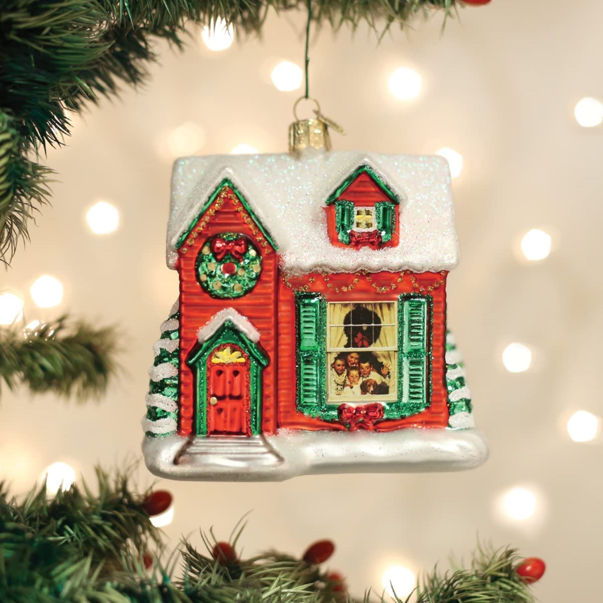 Old World Christmas Blown Glass Ornament for Christmas Tree, Norman Rockwell "You're Home"
