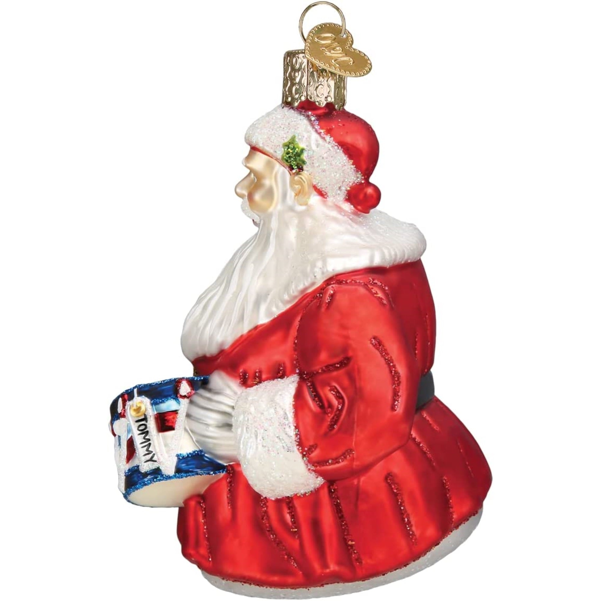 Old World Christmas Blown Glass Ornament for Christmas Tree, Norman Rockwell Iconic Santa