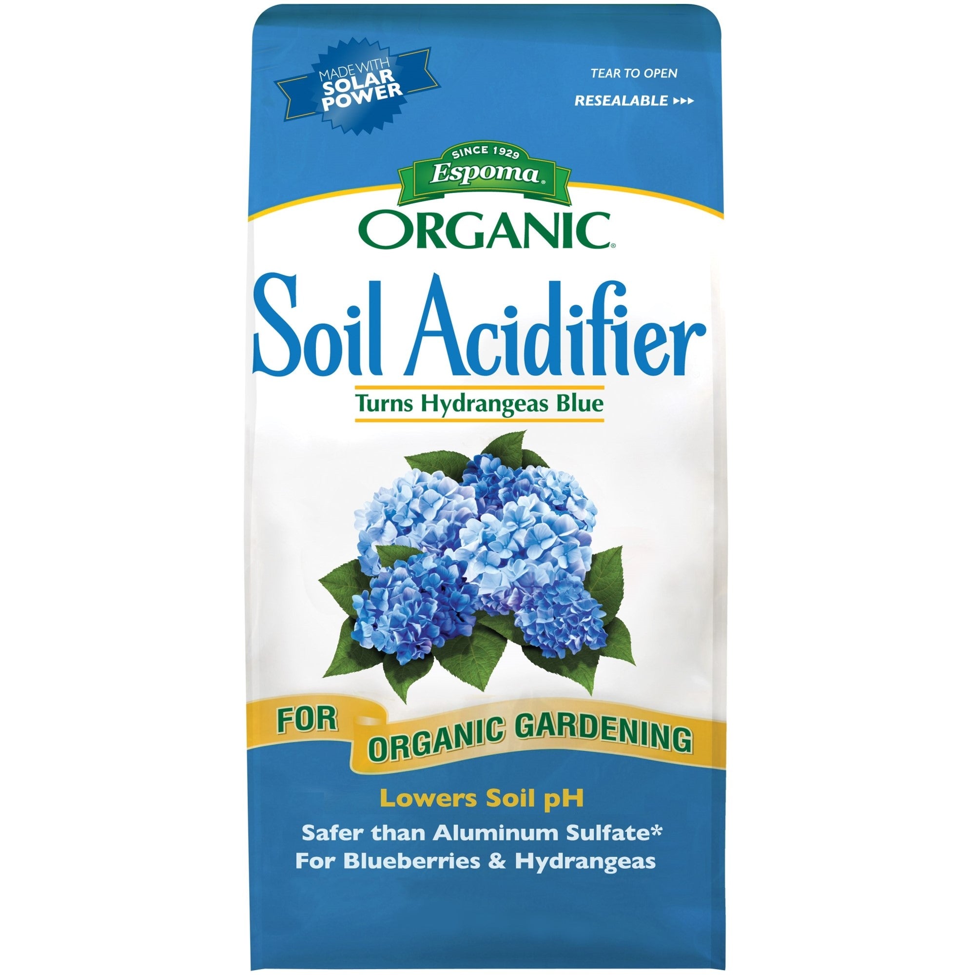 Espoma Organic Soil Acidifier Soil Amendment for Organic Gardening, Lowers Soil pH and Turns Hydrangeas Blue! Ideal for Blueberries & Hydrangeas