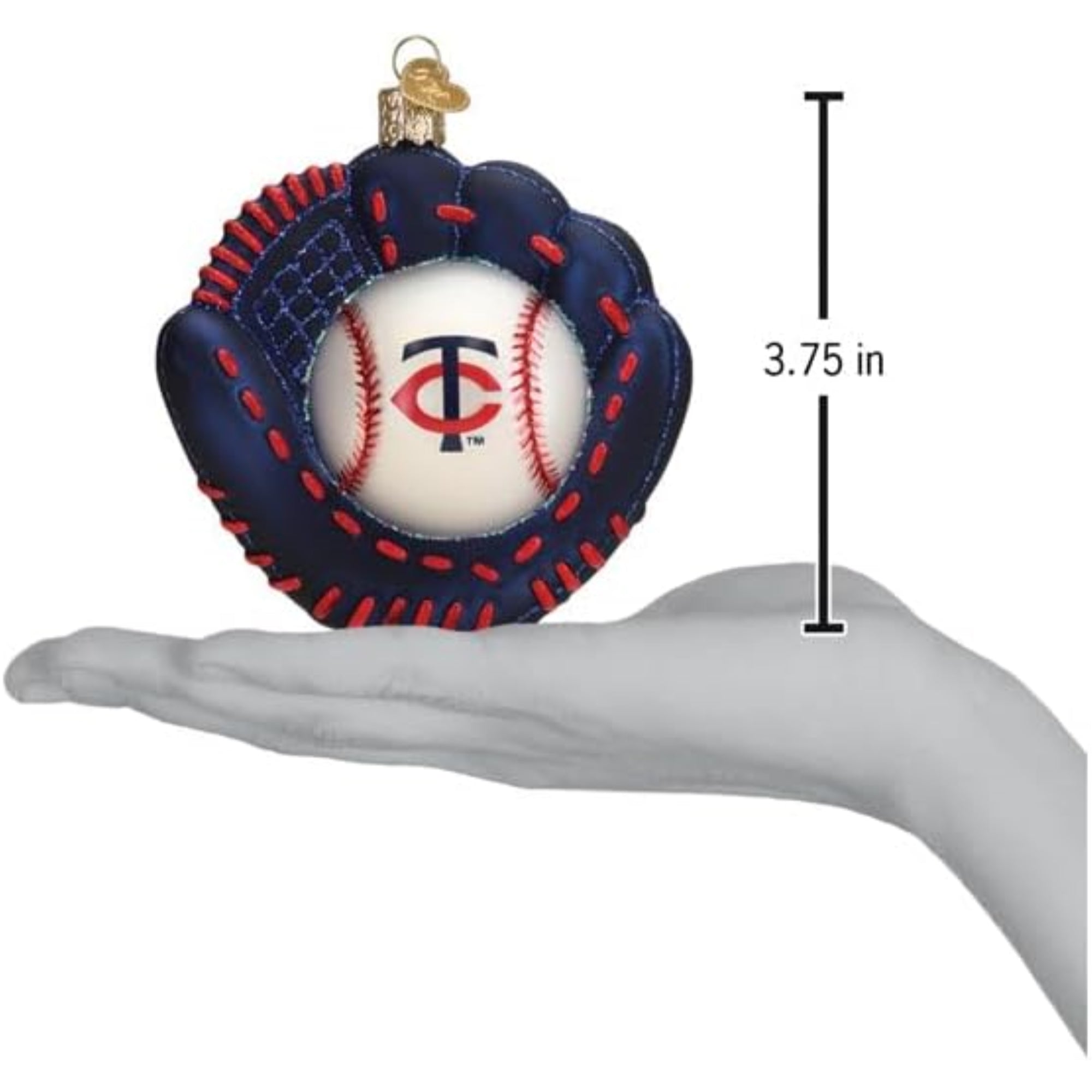 Old World Christmas Blown Glass Ornament for Christmas Tree, Minnesota Twins Baseball Mitt