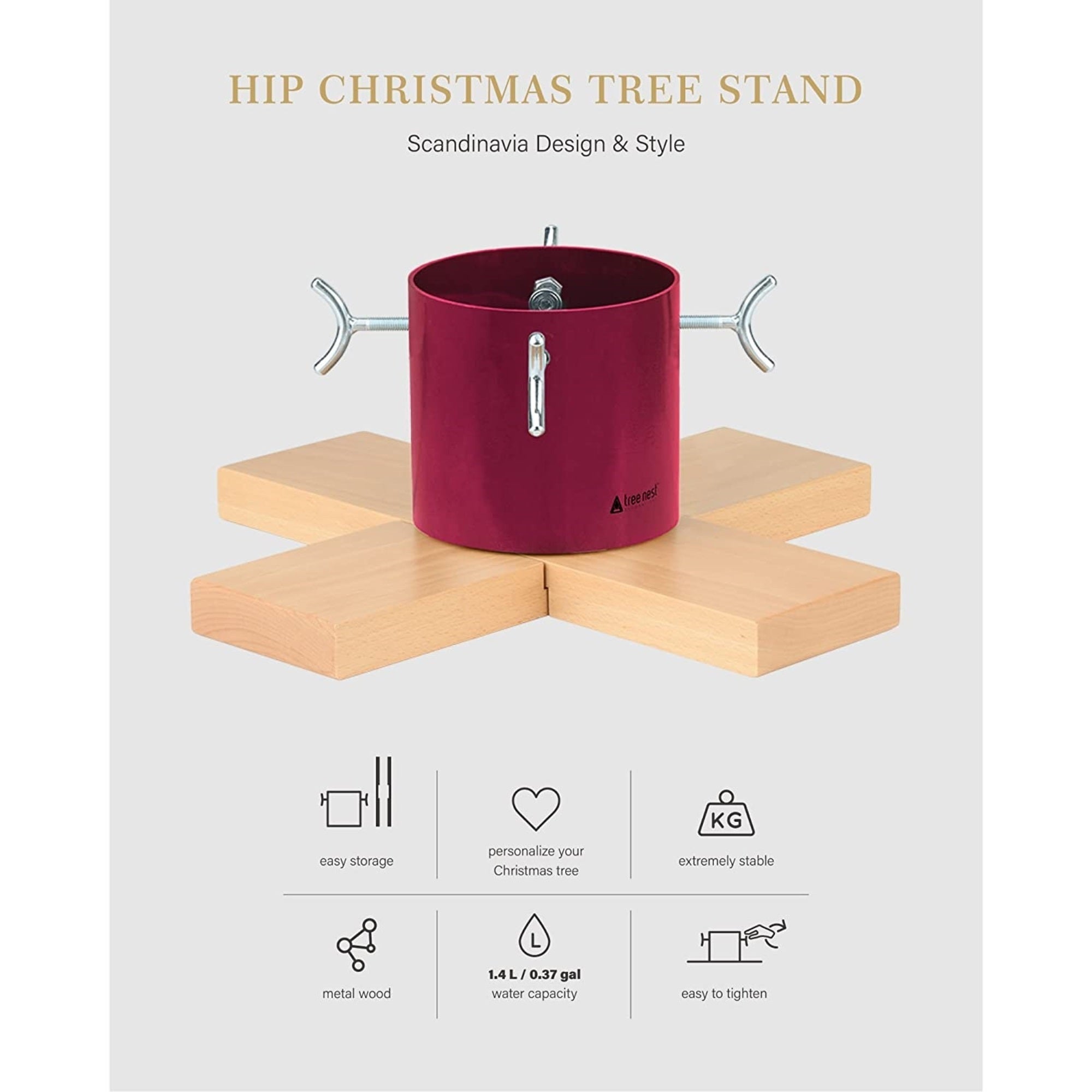 Tree Nest Hip Tabletop Christmas Tree Stand for Real Trees