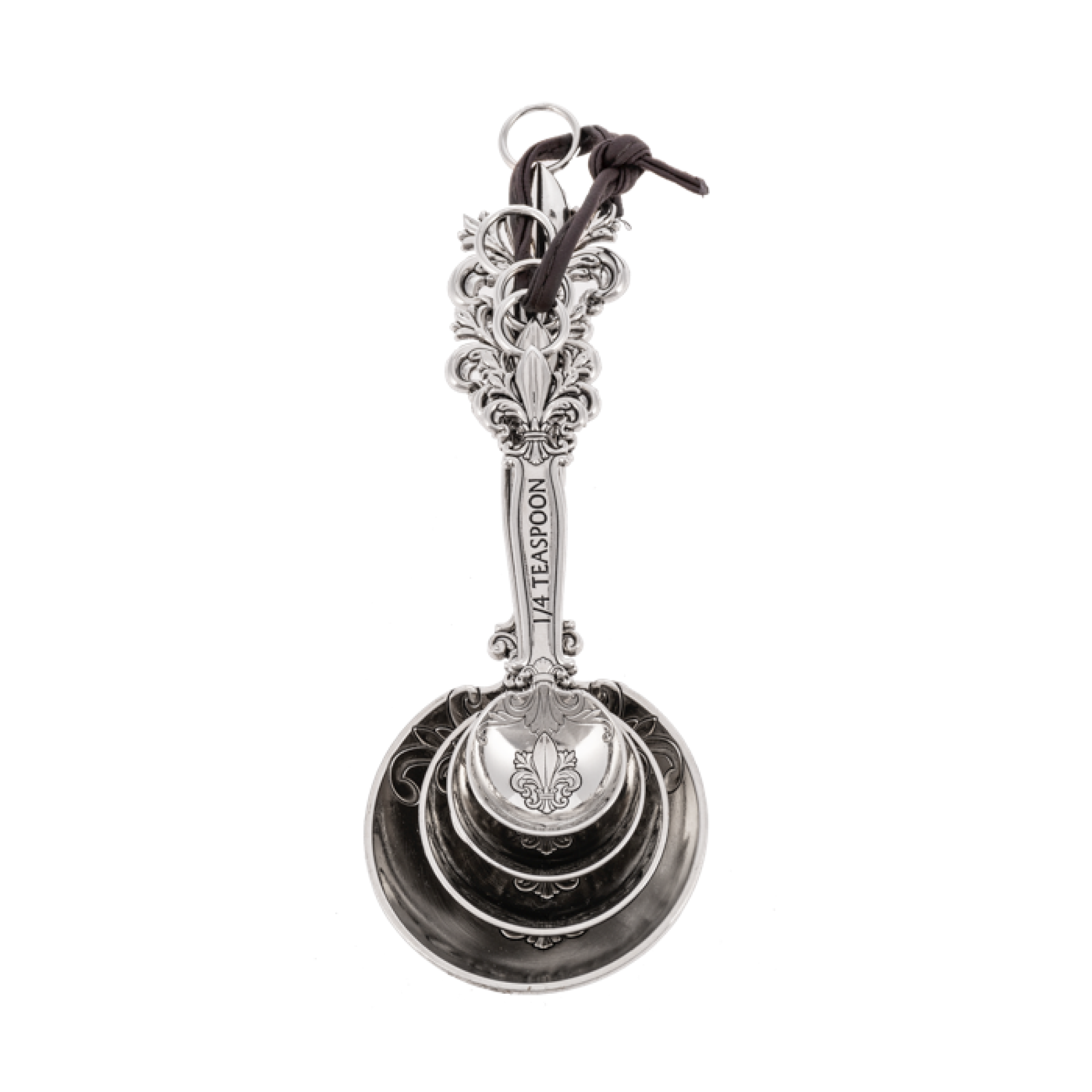 Ganz Zinc Alloy Food Grade Measuring Spoons with Fleur De Lis Embossing