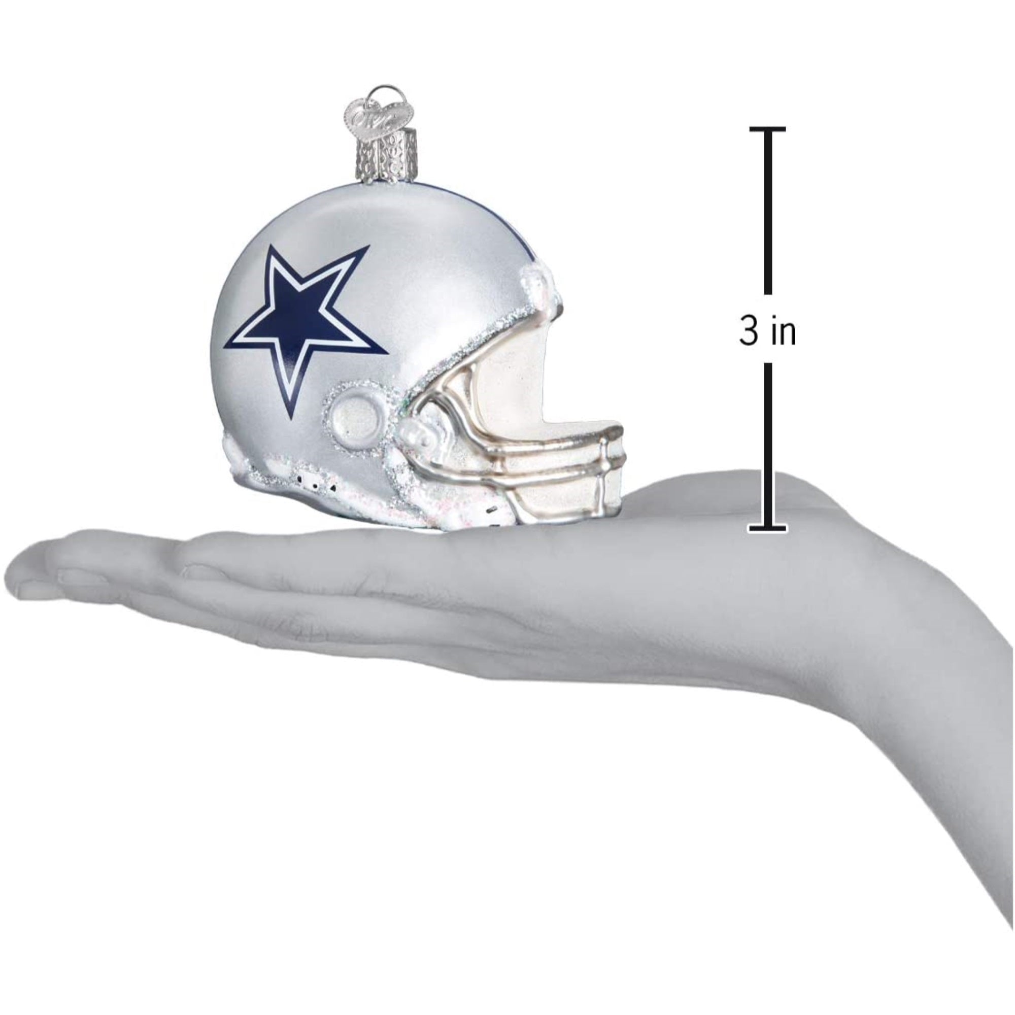 Old World Christmas Blown Glass Ornament for Christmas Tree, Dallas Cowboys Helmet